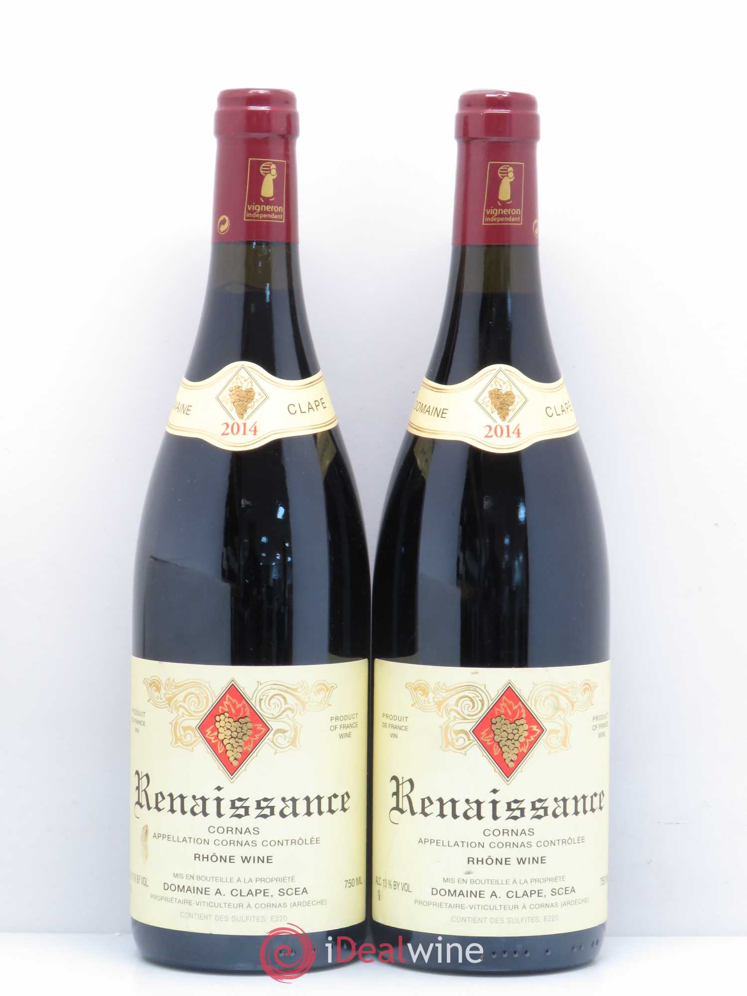 Cornas Renaissance Auguste Clape (sans prix de réserve) 2014 - Lot de 2 bouteilles - 0