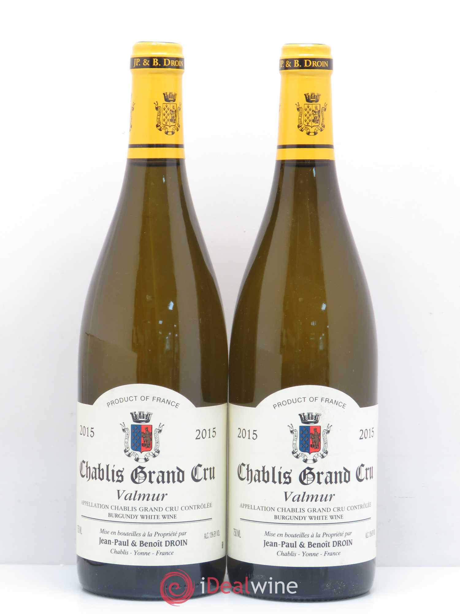 Chablis Grand Cru Valmur Jean-Paul & Benoît Droin (Domaine) 2015 - Lot de 2 bouteilles - 0
