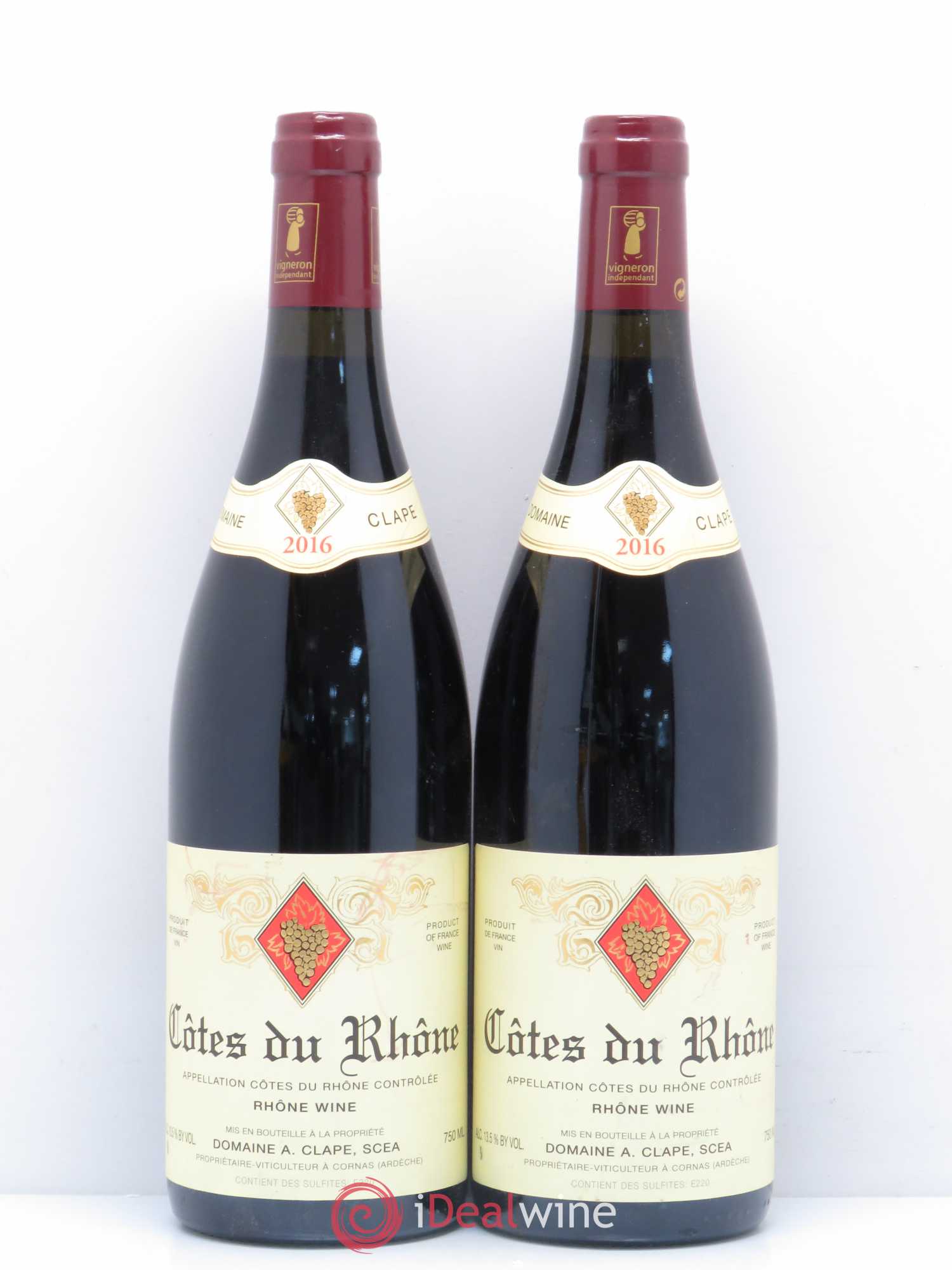 Côtes-du-Rhône Auguste Clape (sans prix de réserve) 2016 - Posten von 2 Flaschen - 0