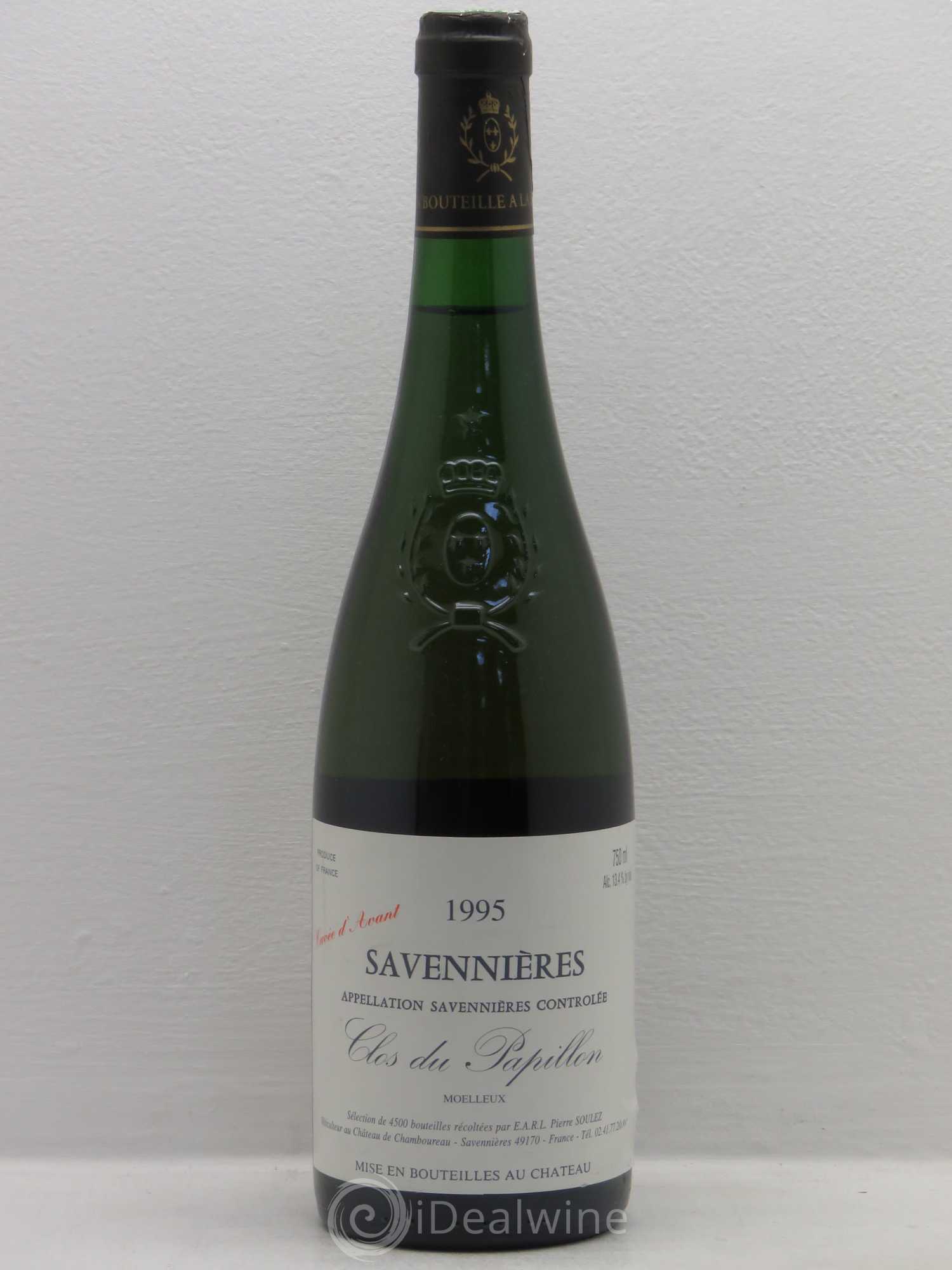 Savennières Clos du Papillon Cuvée d'avant Château de Chamboureau (senza prezzo di riserva) 1995 - Lotto di 6 bottiglie - 0