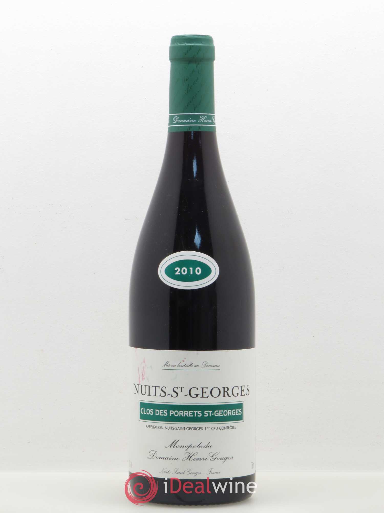 Nuits-Saint-Georges 1er Cru Clos des Porrets St Georges Henri Gouges (sans prix de réserve) 2010 - Lot de 1 bouteille - 0