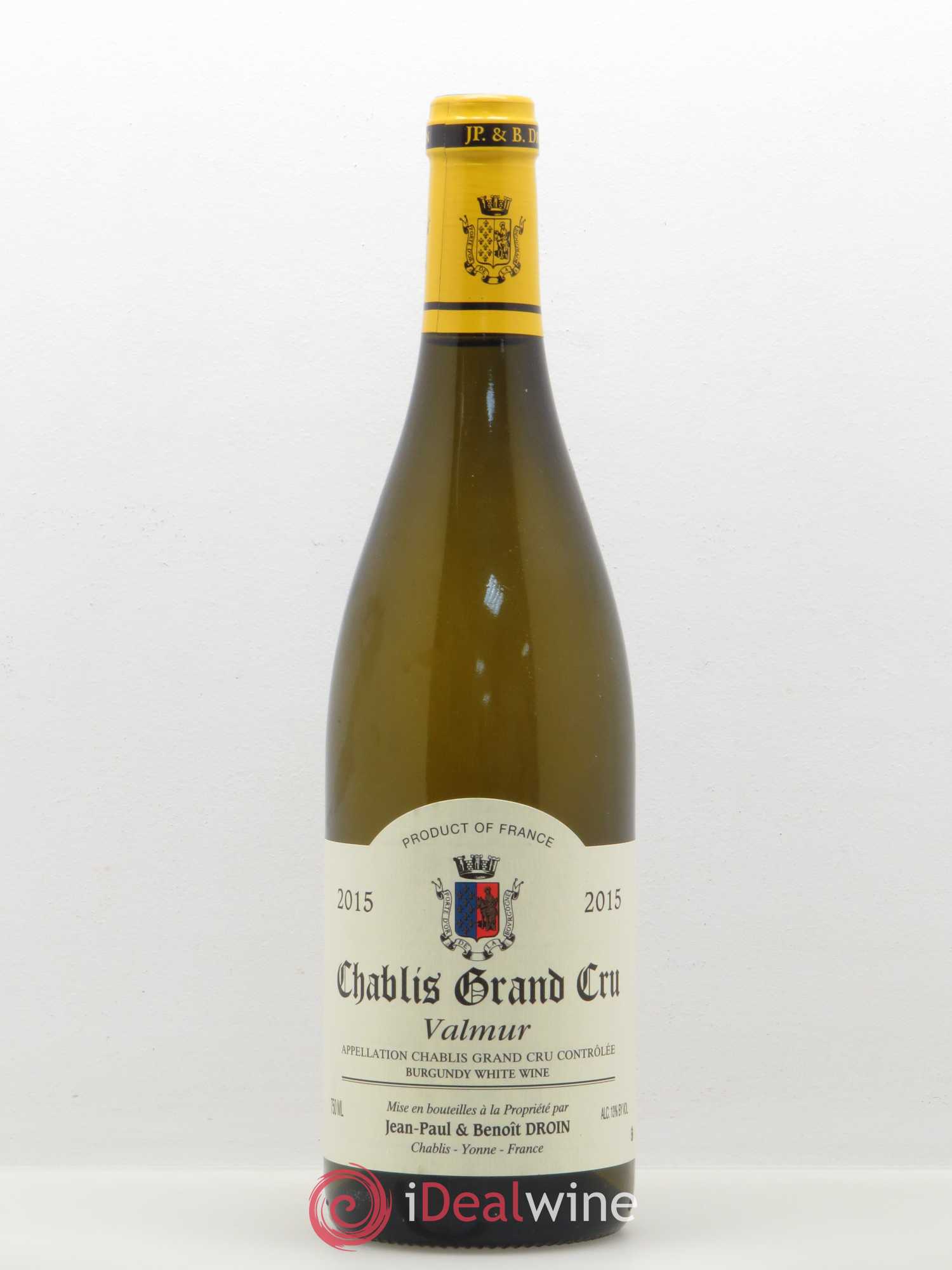 Chablis Grand Cru Valmur Jean-Paul & Benoît Droin (Domaine) (sans prix de réserve) 2015 - Lot de 1 bouteille - 0