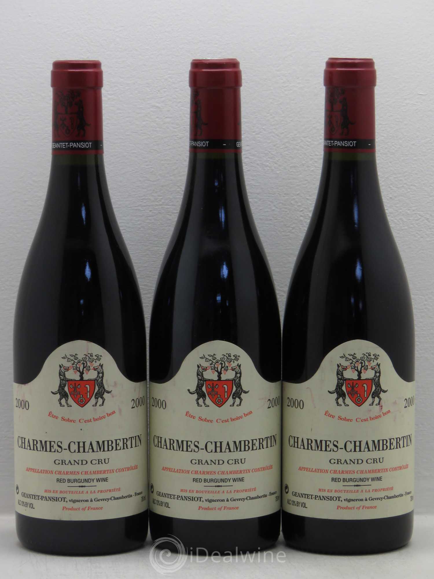 Charmes-Chambertin Grand Cru Geantet-Pansiot 2000 - Lot de 3 bouteilles - 0