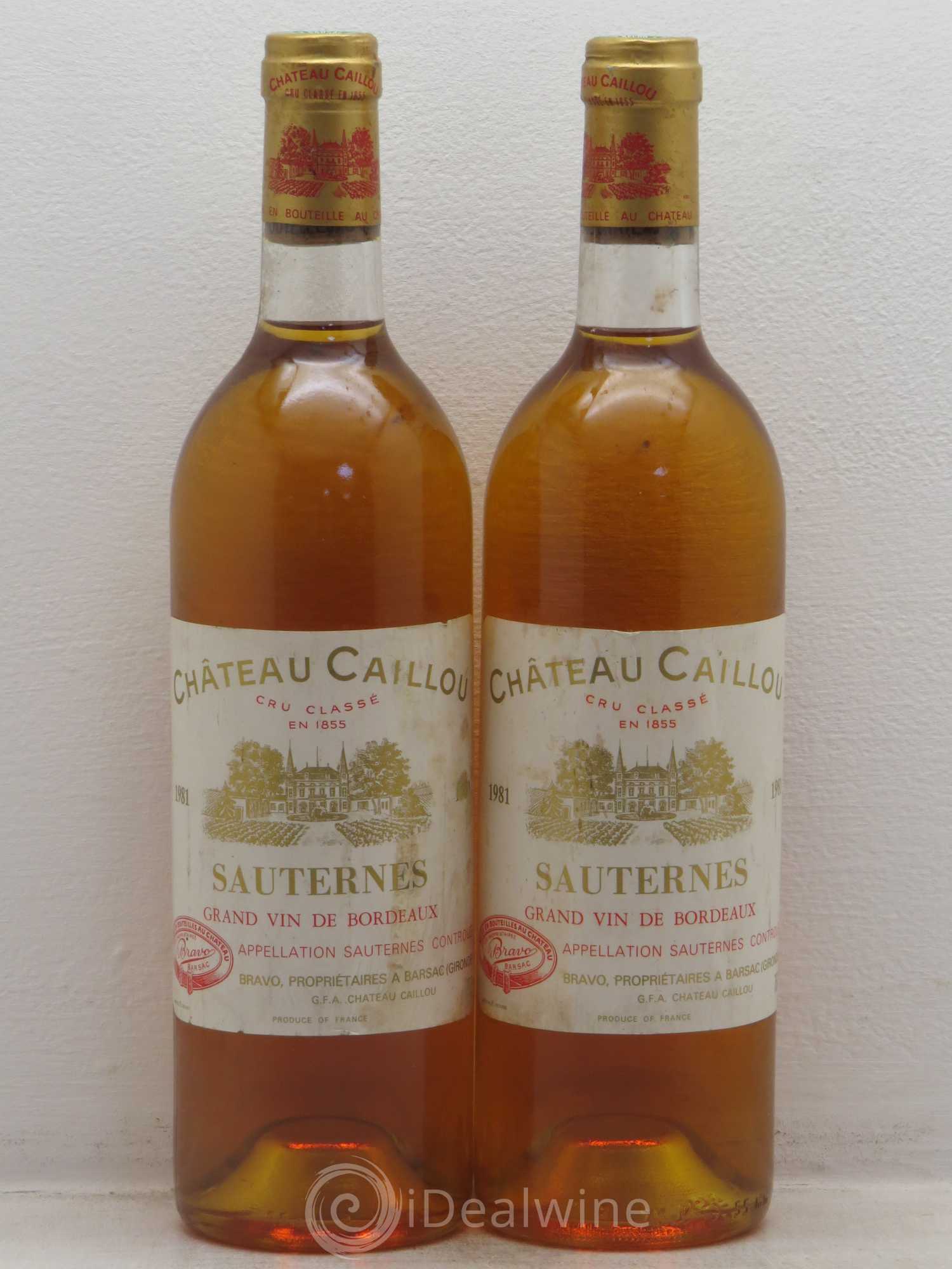 Château Caillou 2ème Grand Cru Classé 1981 - Lotto di 2 bottiglie - 0
