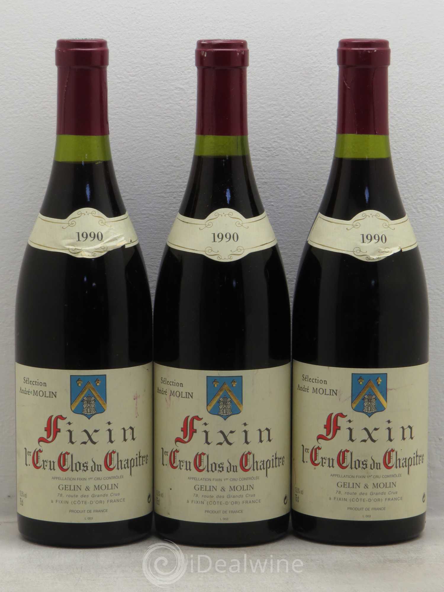 Fixin 1er Cru Domaine Gelin et Molin (sans prix de réserve) 1990 - Posten von 3 Flaschen - 0