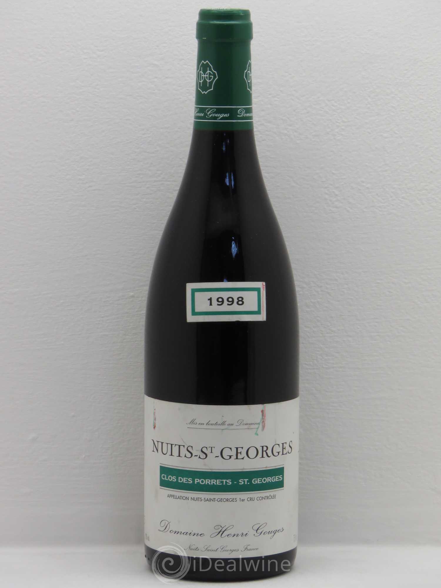 Nuits-Saint-Georges 1er Cru Clos des Porrets St Georges Henri Gouges (sans prix de réserve) 1998 - Lot de 6 bouteilles - 0