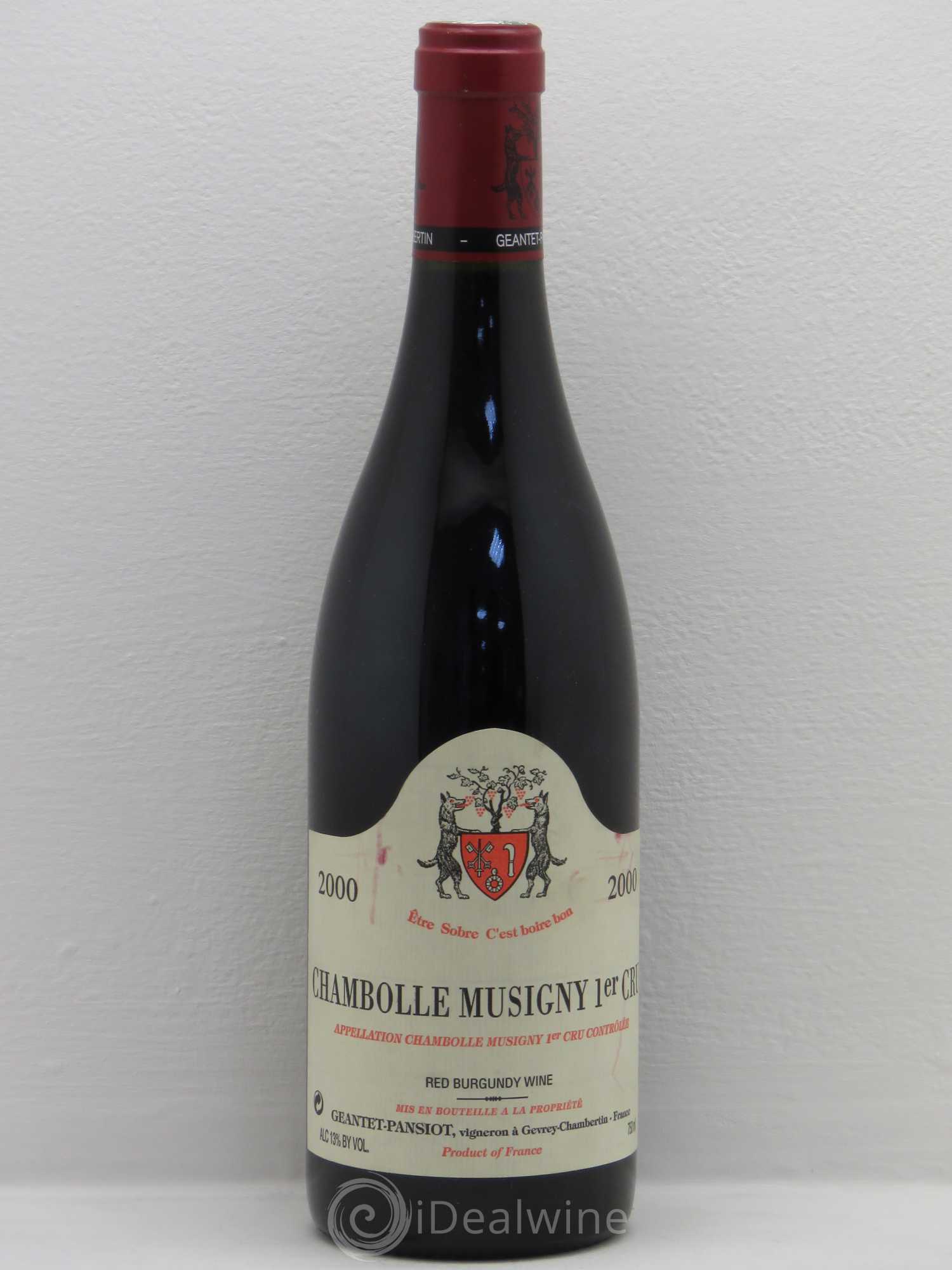 Chambolle-Musigny 1er Cru Geantet-Pansiot (sans prix de réserve) 2000 - Lot de 1 bouteille - 0