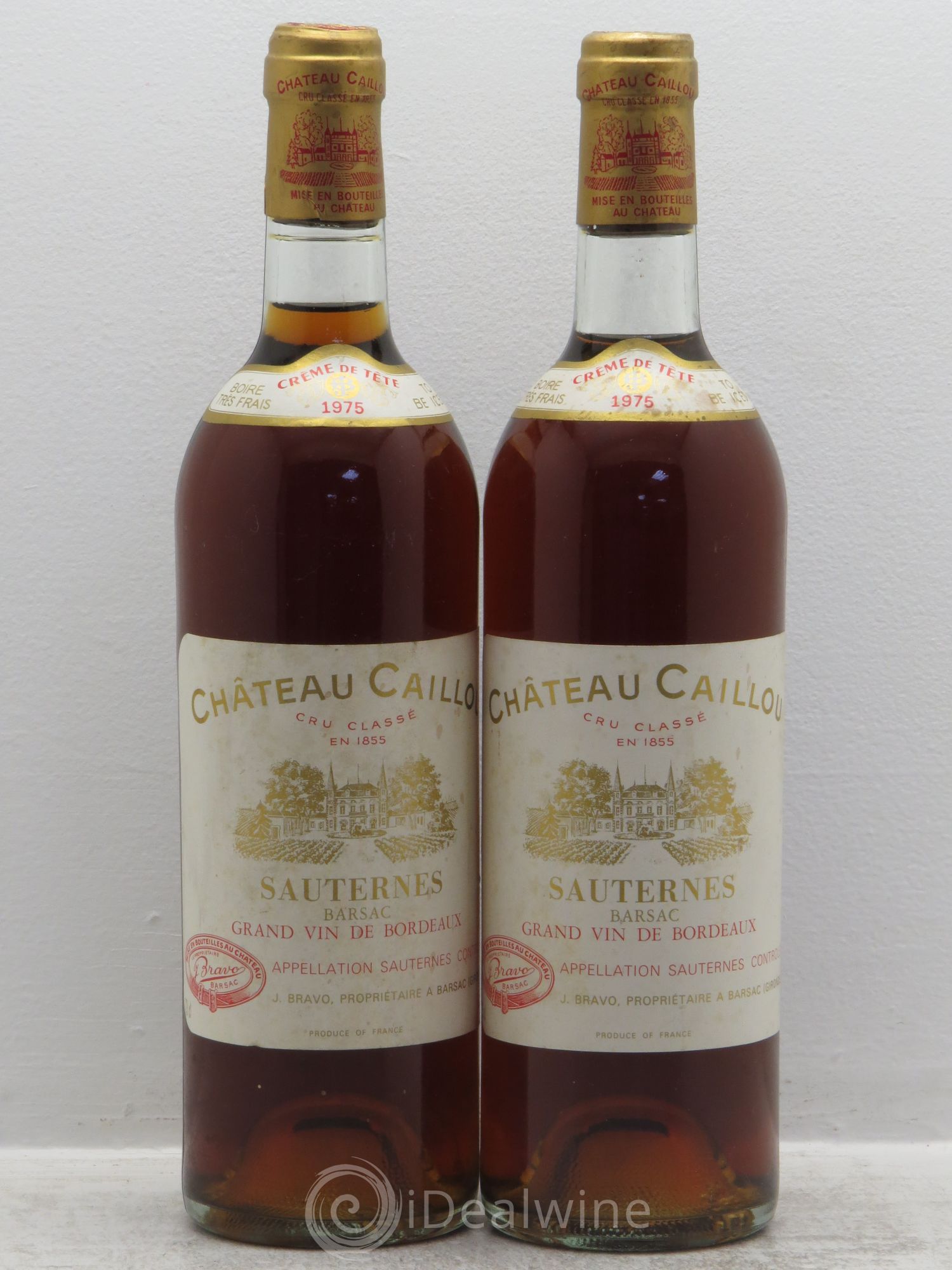 Château Caillou - Crème de Tête 2ème Grand Cru Classé 1975 - Lotto di 2 bottiglie - 0