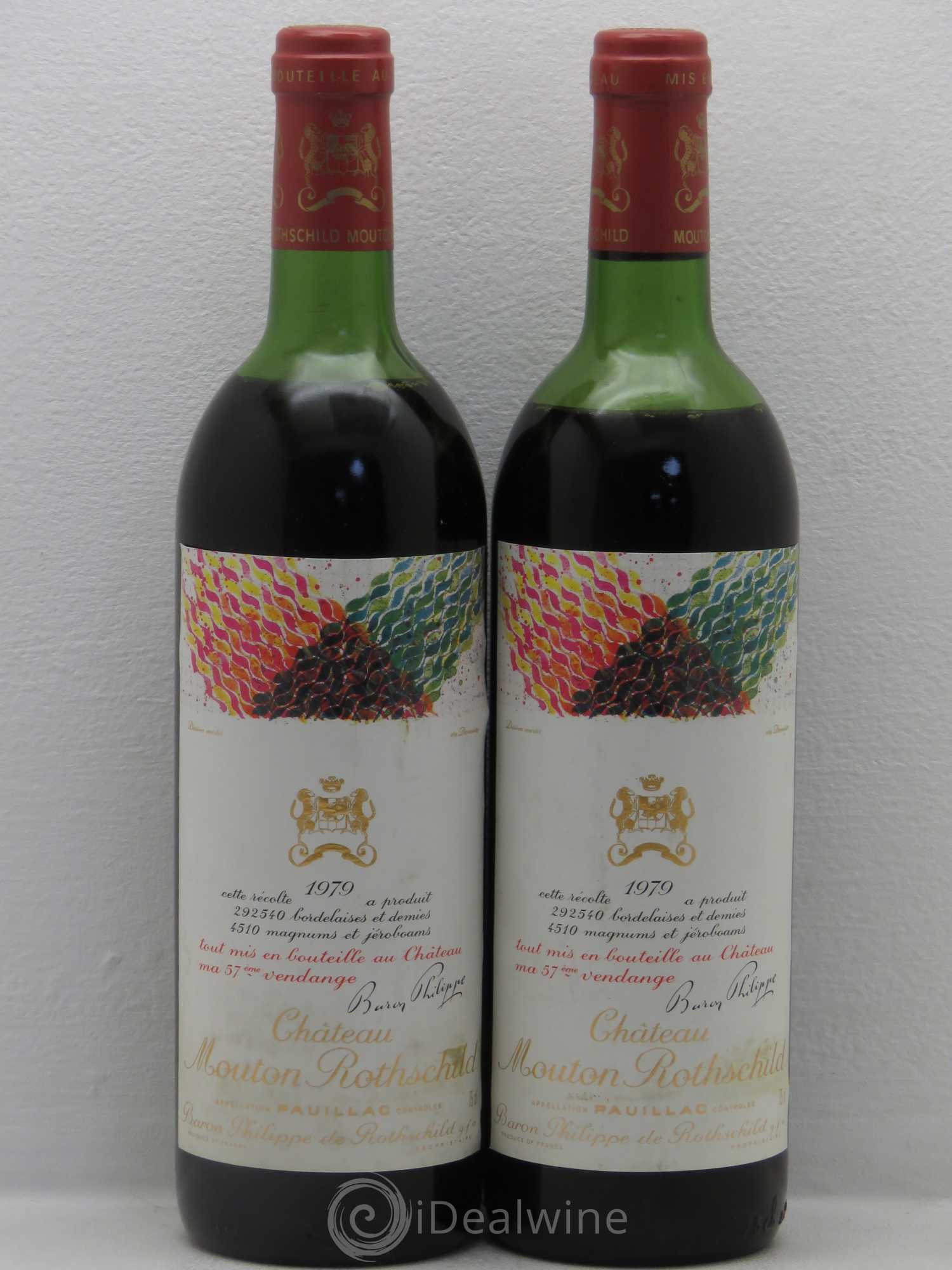 Château Mouton Rothschild 1er Grand Cru Classé 1979 - Lot de 2 bouteilles - 0