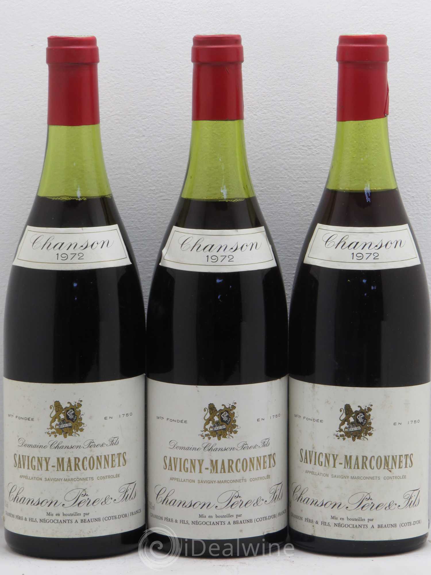 Savigny-lès-Beaune Les marconnets Domaine chanson 1972 - Lot de 3 bouteilles - 0
