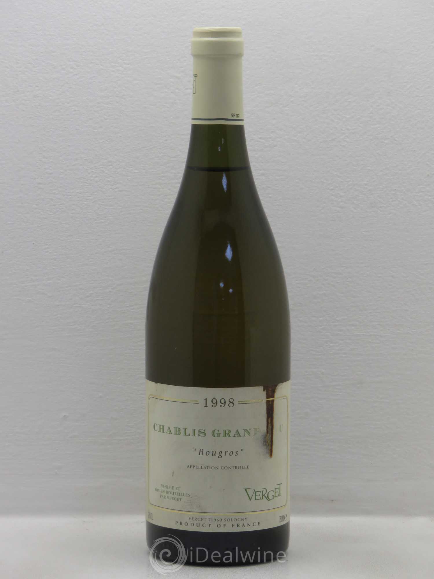 Chablis Grand Cru Bougros Verget (sans prix de réserve) 1998 - Posten von 1 Flasche - 0