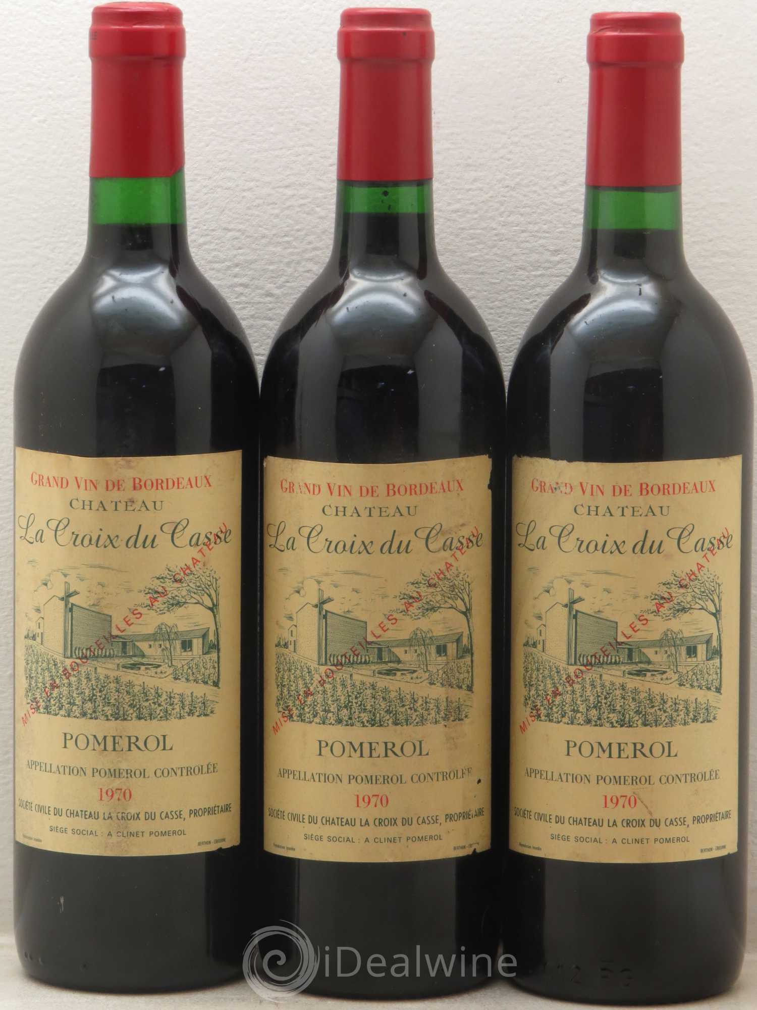 Château la Croix du Casse 1970 - Lot de 3 bouteilles - 0
