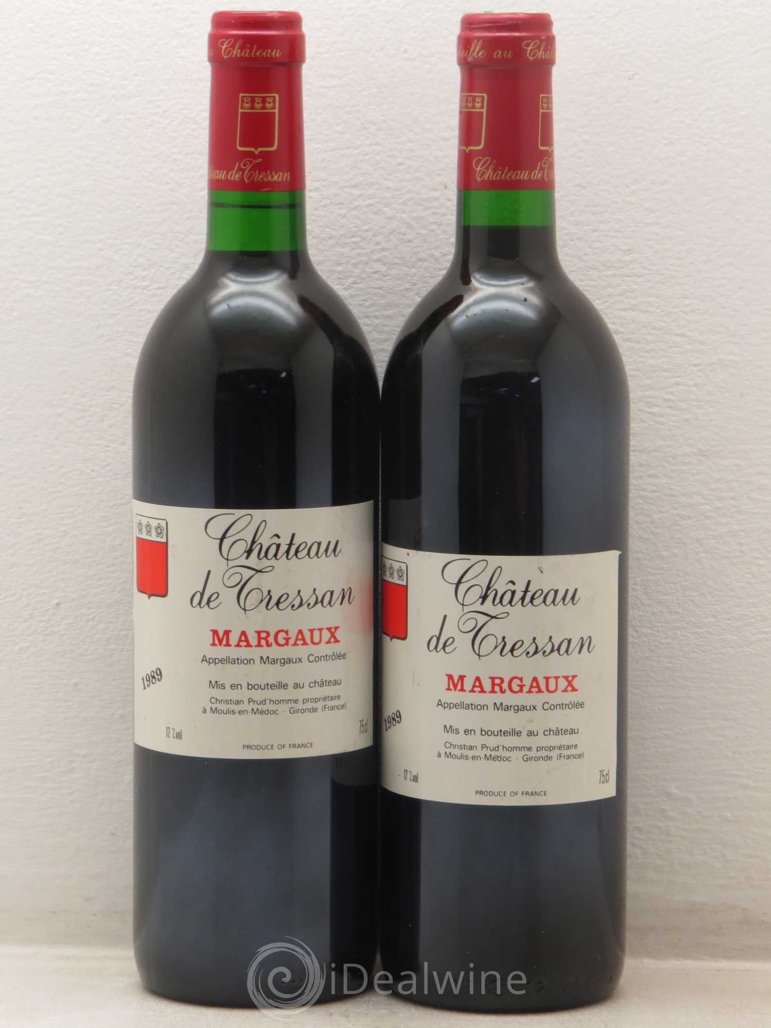 Bordeaux Château Du Tressan Margaux (sans prix de réserve) 1989 - Posten von 2 Flaschen - 0