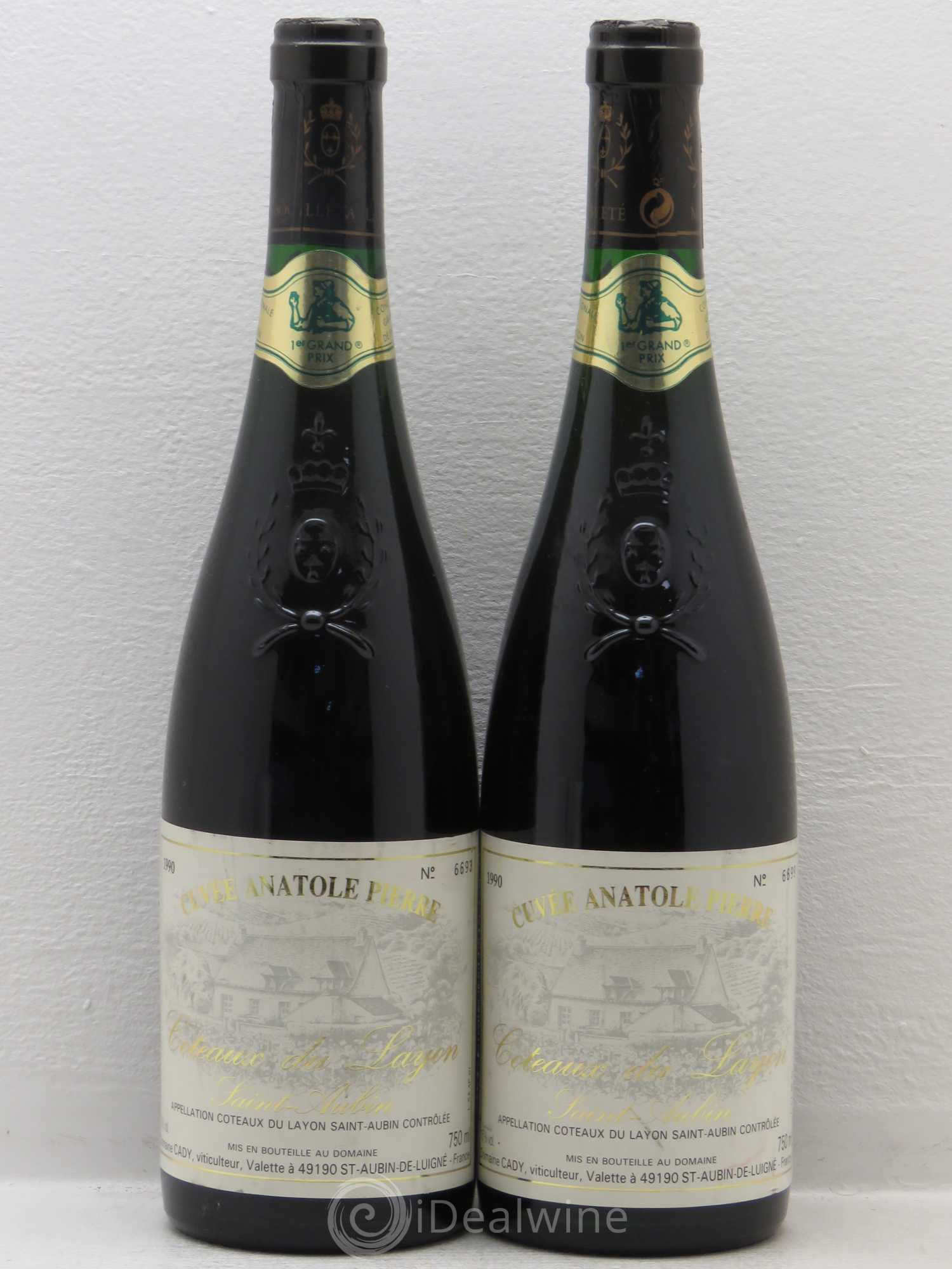 Coteaux du Layon Domaine Cady Cuvée Anatole Pierre (sans prix de reserve) 1990 - Lotto di 2 bottiglie - 0