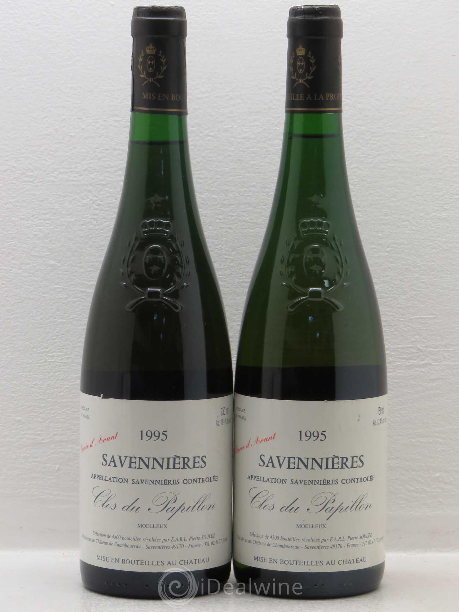 Savennières Clos du Papillon Château de Chamboureau Cuvée d'Avant (sans prix de reserve) 1995 - Posten von 2 Flaschen - 0