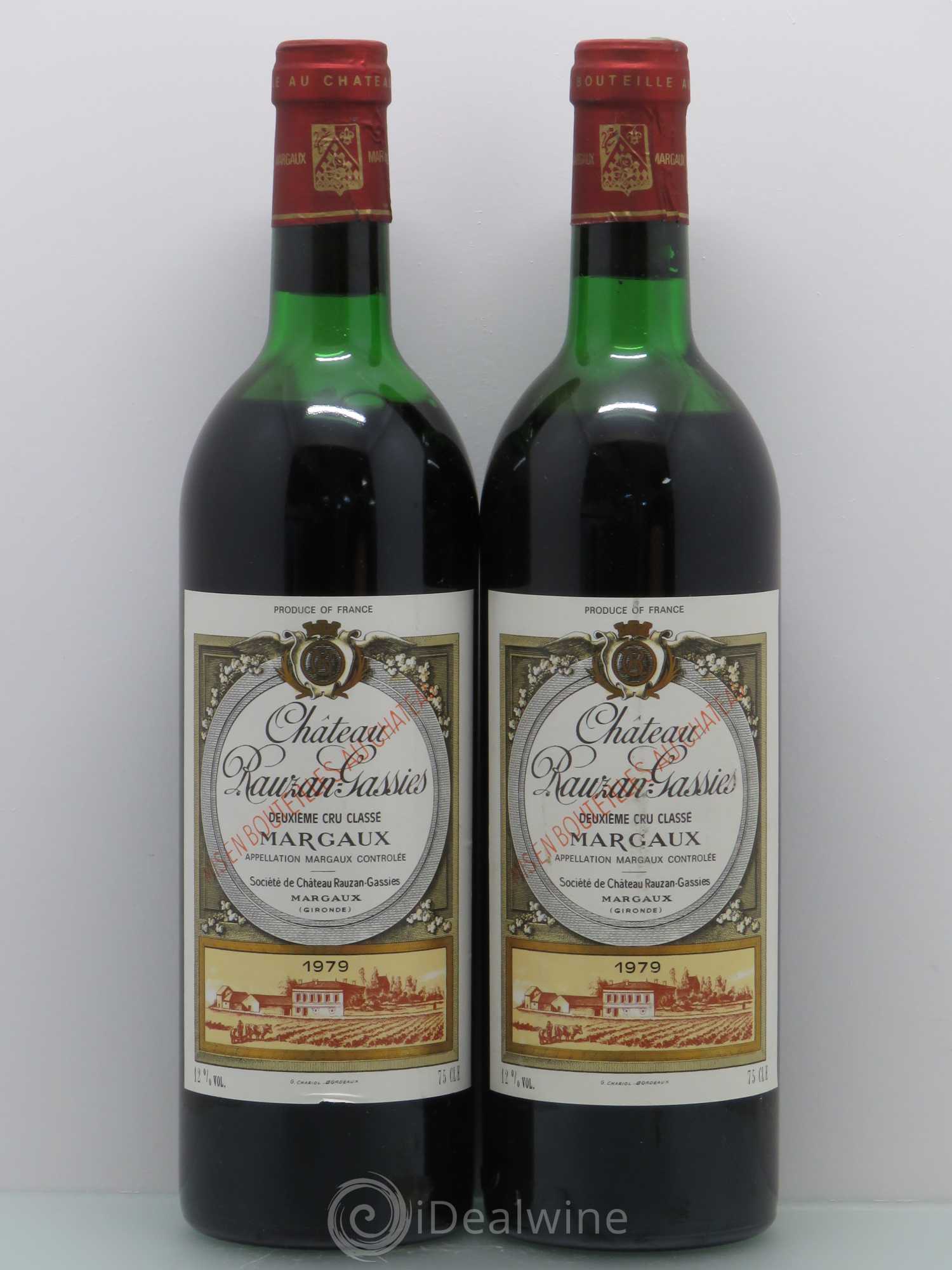 Château Rauzan-Gassies 2ème Grand Cru Classé (sans prix de réserve) 1979 - Lot de 2 bouteilles - 0