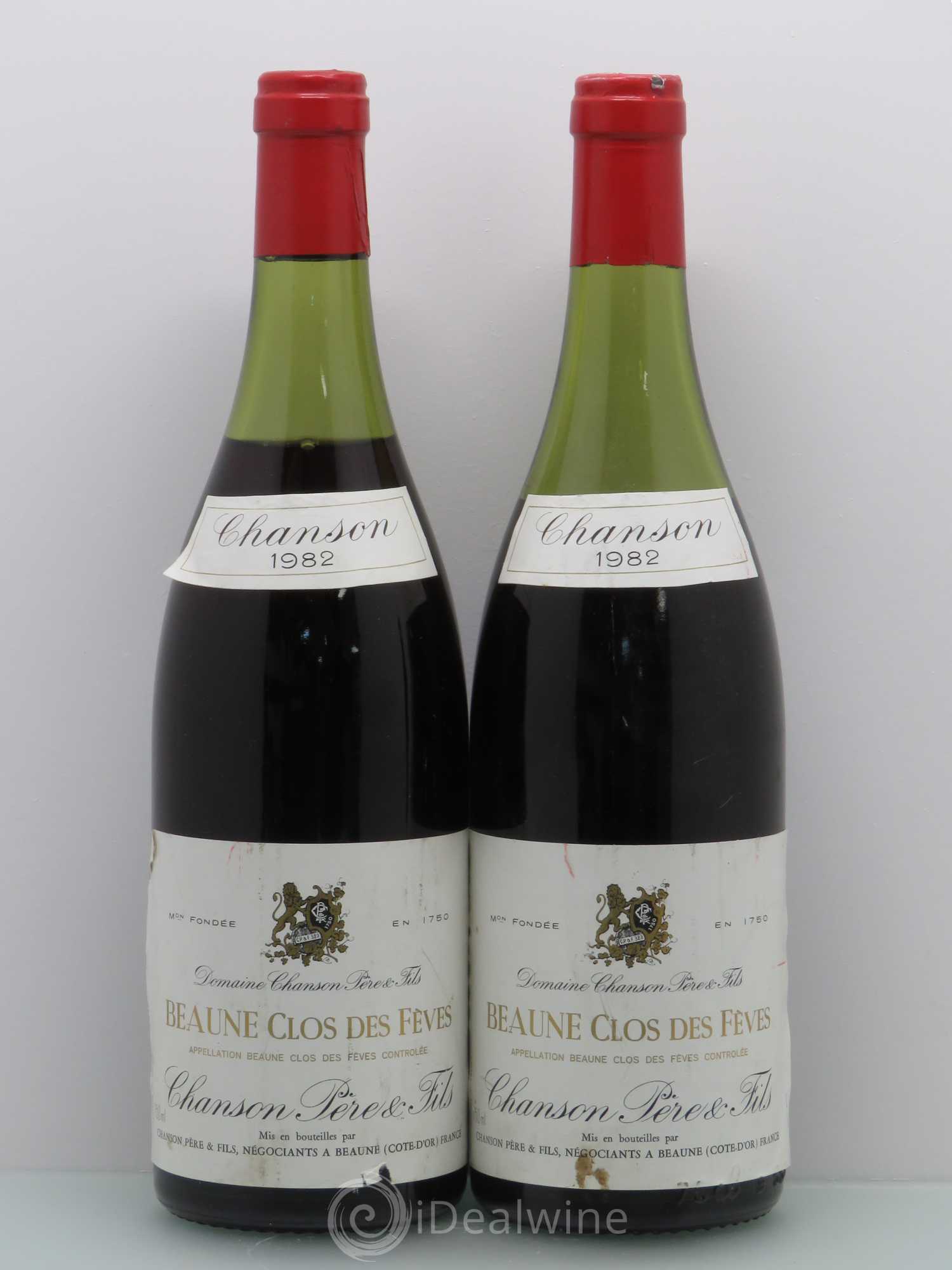 Beaune 1er Cru Clos Des Fèves Maison Chanson (sans prix de réserve) 1982 - Posten von 2 Flaschen - 0