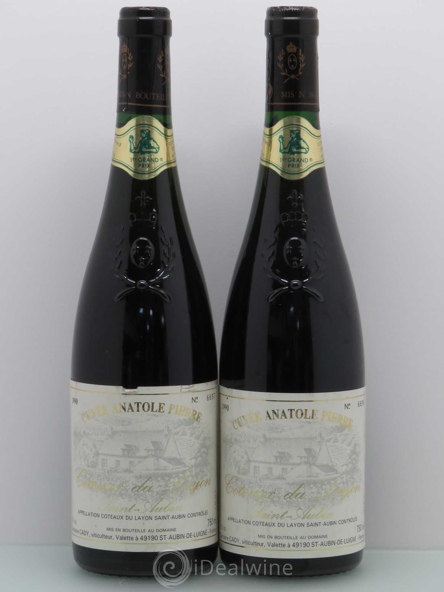 Coteaux du Layon Coteaux du Layon Saint Aubin Cuvée Anatole Pierre Domaine Cady (sans prix de réserve) 1990 - Lotto di 2 bottiglie - 0