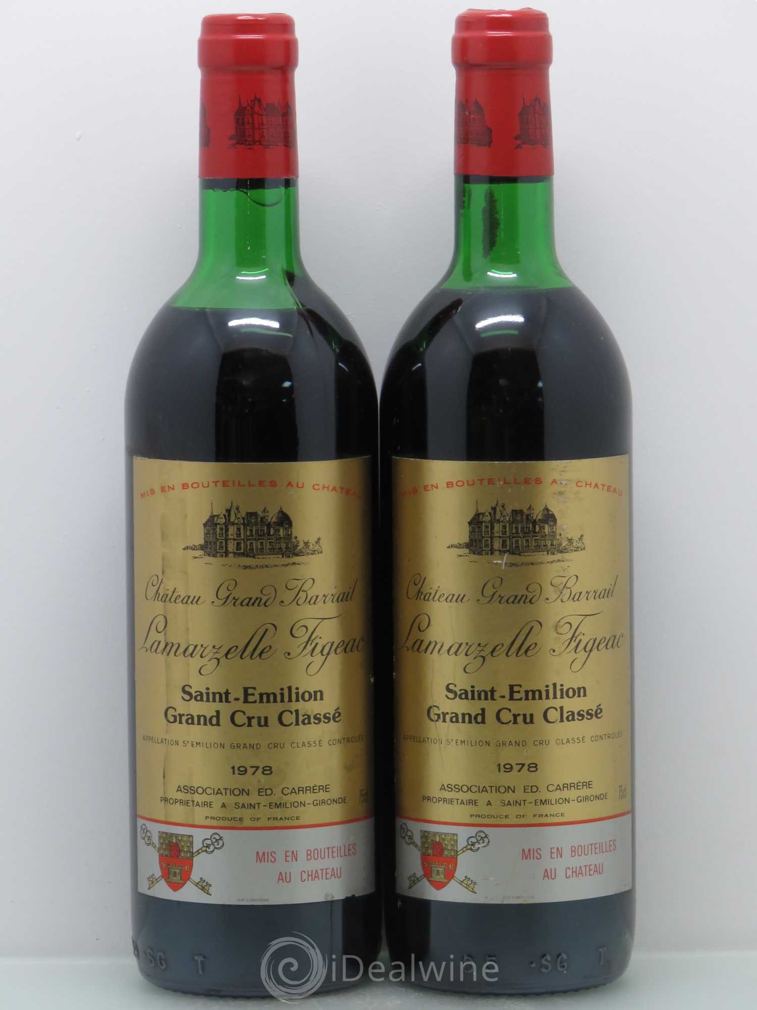 Château Grand Barrail Lamarzelle Figeac Grand Cru Classé 1978 - Lot de 2 bouteilles - 0