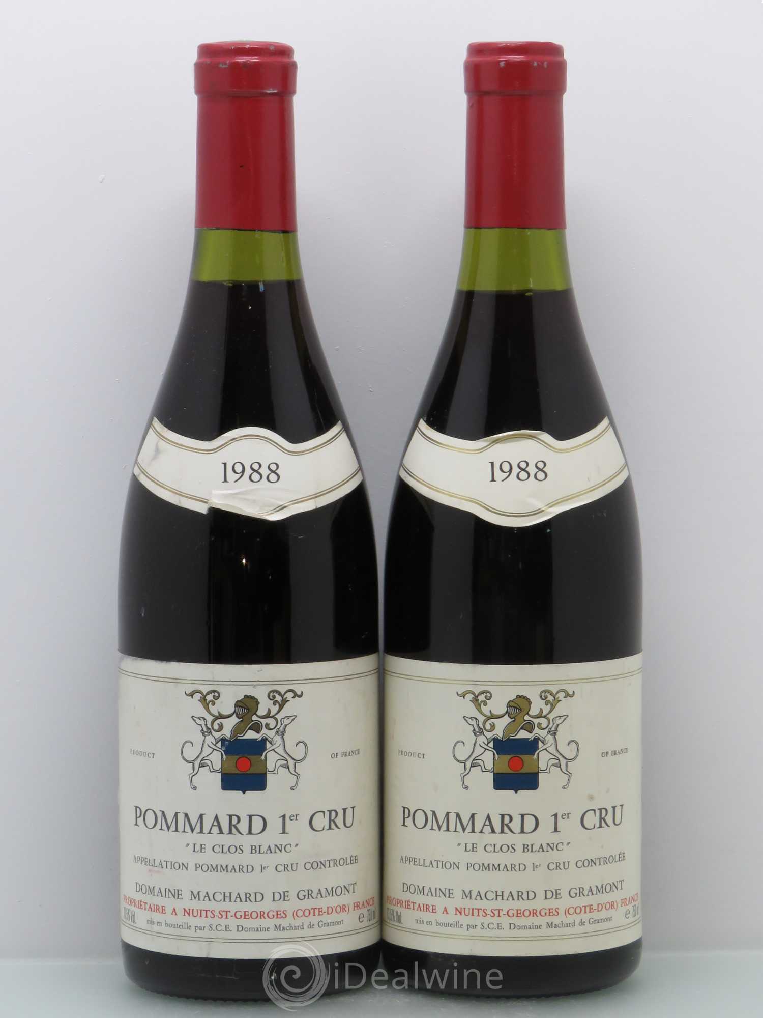 Pommard 1er Cru Le Clos Blanc Machard de Gramont 1988 - Posten von 2 Flaschen - 0