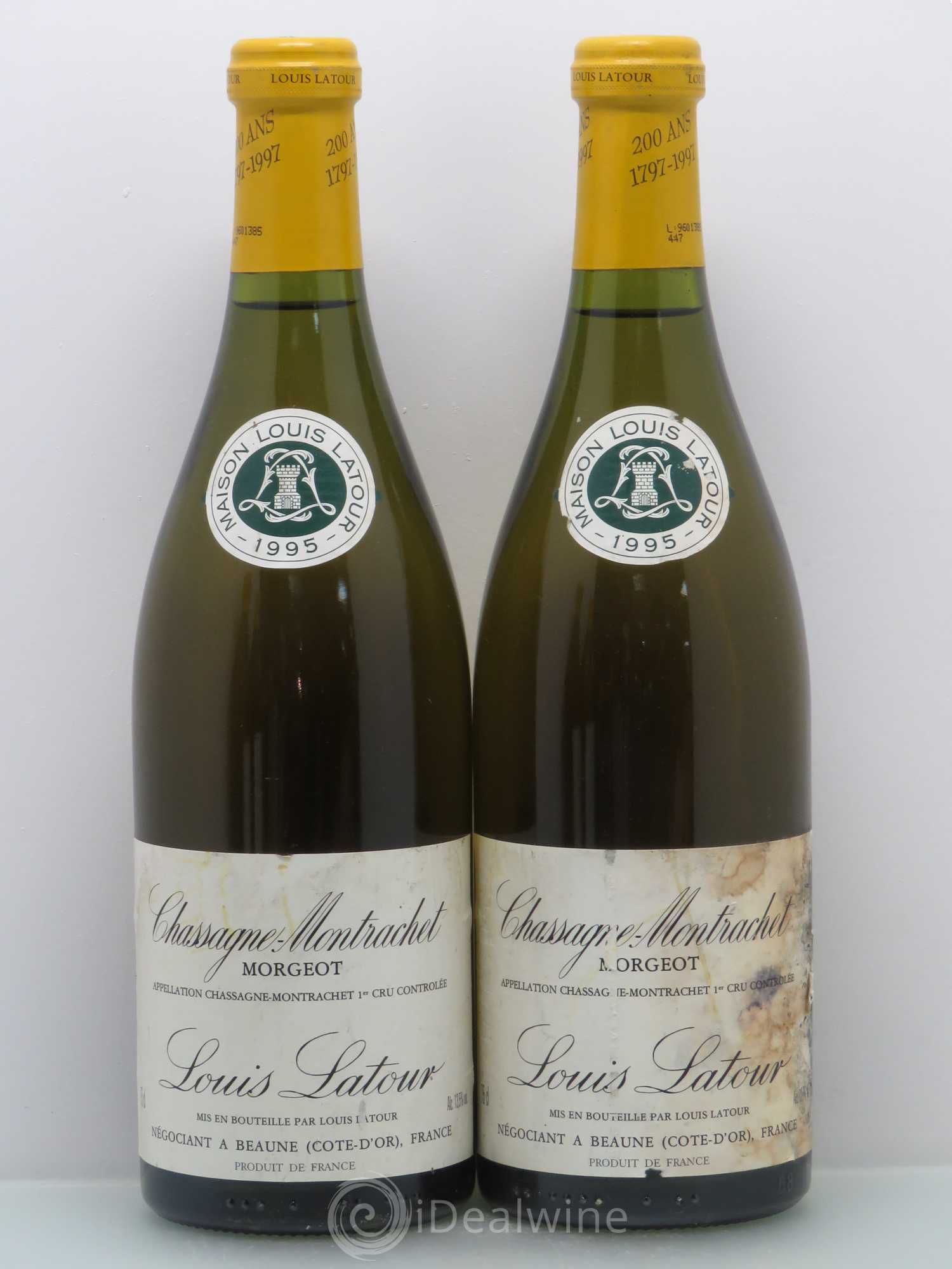 Chassagne-Montrachet 1er Cru Morgeot Louis Latour (sans prix de réserve) 1995 - Lot de 4 bouteilles - 1
