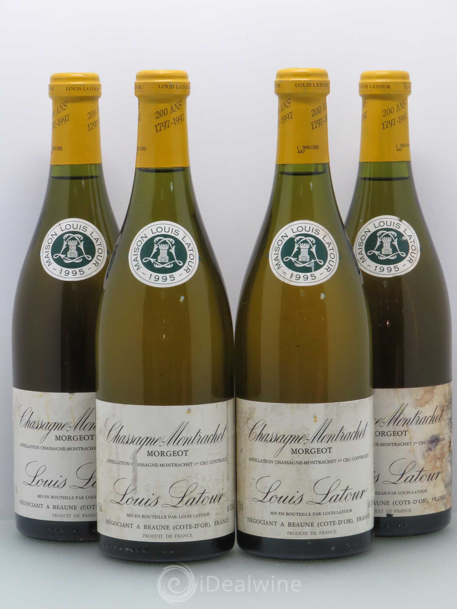 Chassagne-Montrachet 1er Cru Morgeot Louis Latour (sans prix de réserve) 1995 - Lot de 4 bouteilles - 0