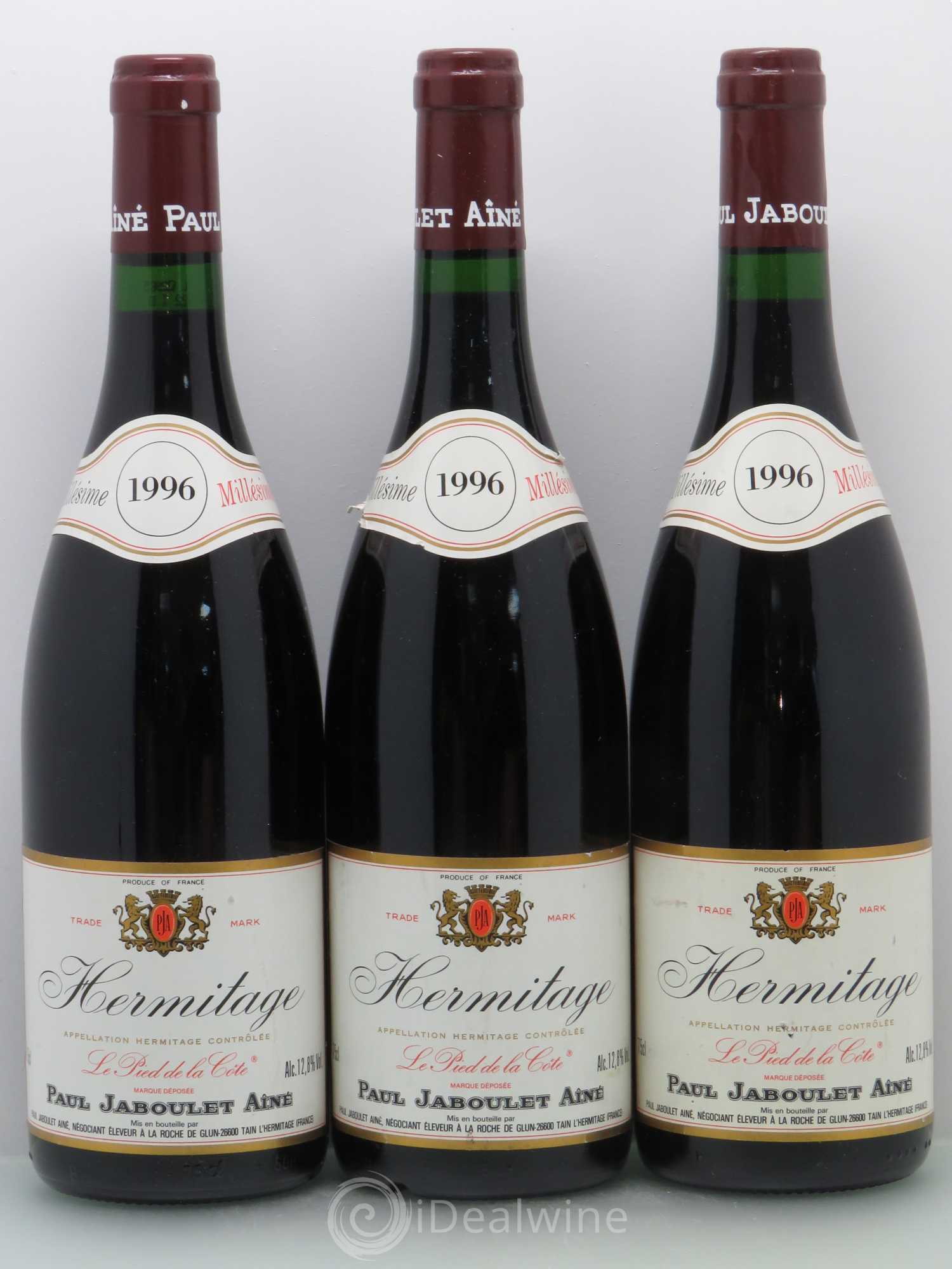 Hermitage Pied De La Côte Jaboulet (sans prix de réserve) 1996 - Posten von 3 Flaschen - 0