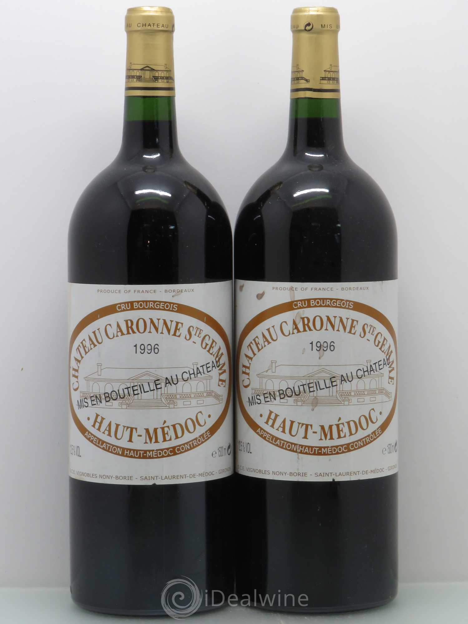 Château Caronne Sainte-Gemme Cru Bourgeois (sans prix de réserve) 1996 - Lot de 2 magnums - 0