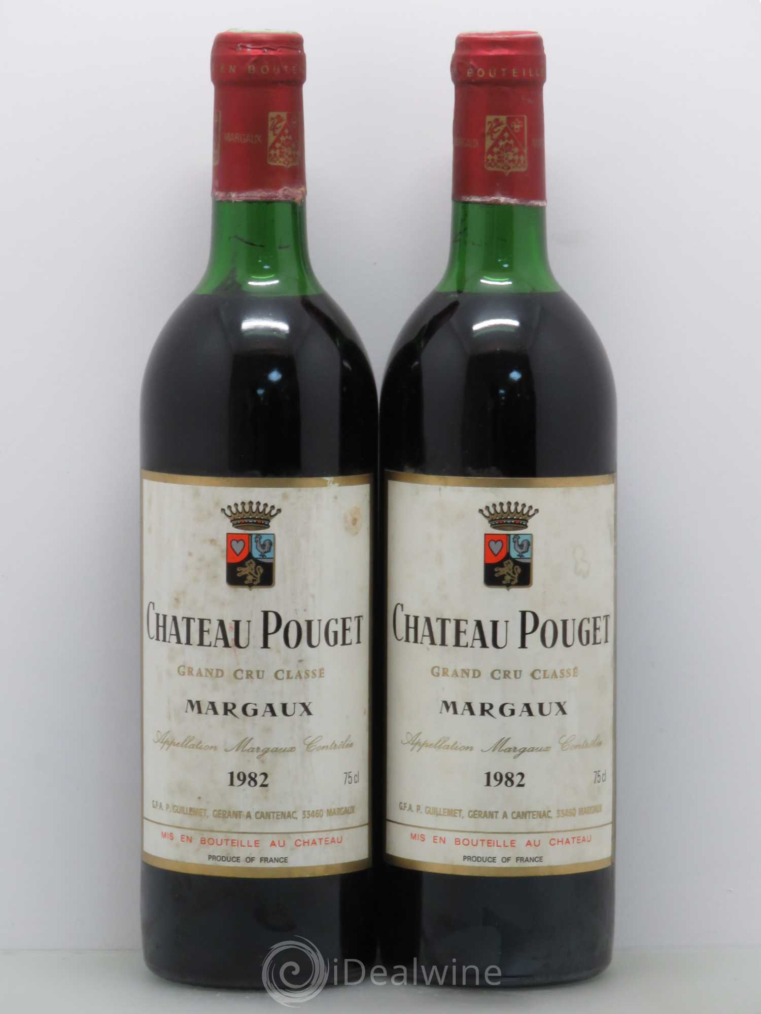Château Pouget 4ème Grand Cru Classé 1982 - Lot de 2 bouteilles - 0