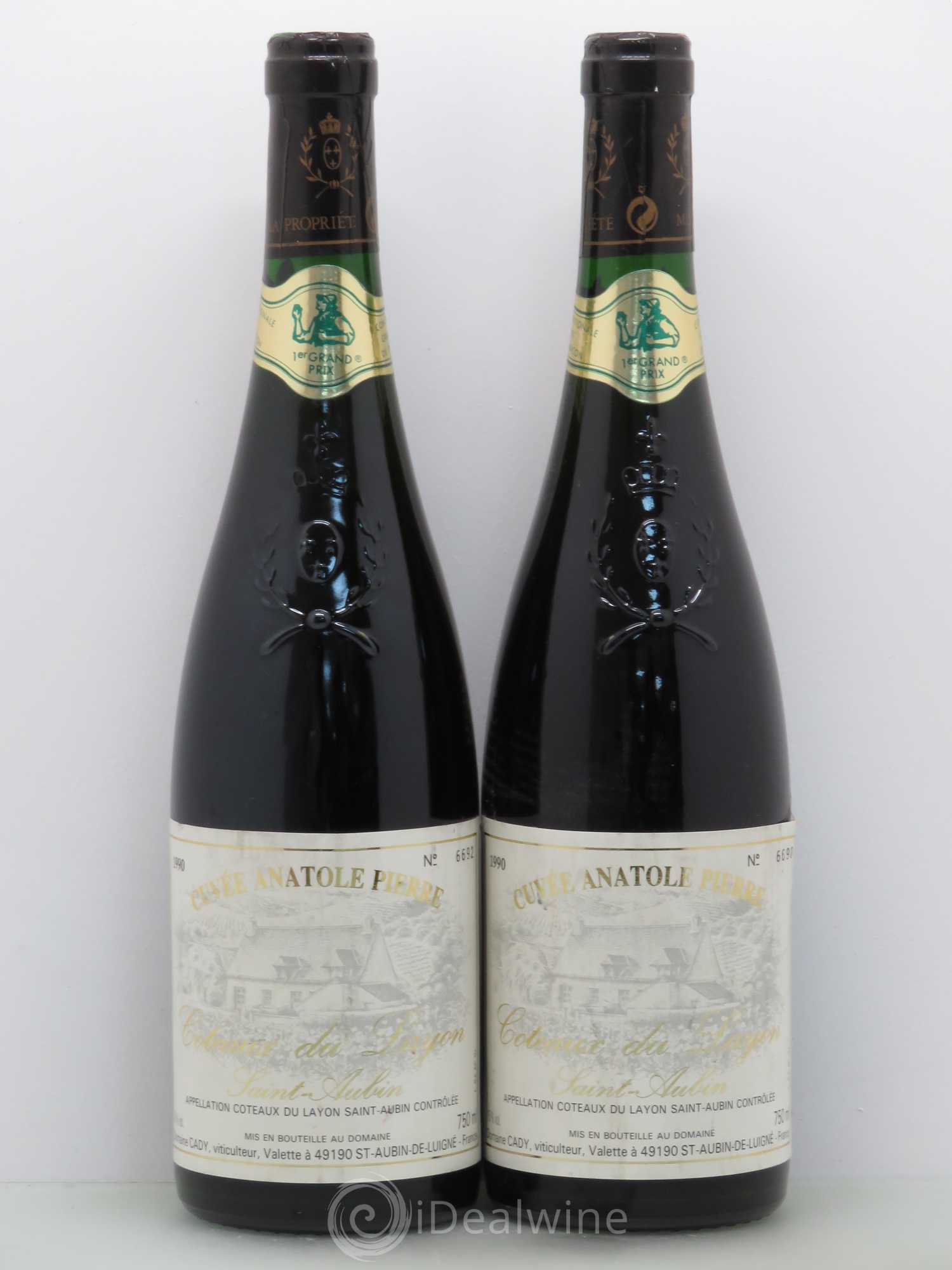 Coteaux du Layon Cuvee Pierre Anatole Domaine Cady St Aubin 1990 - Lotto di 2 bottiglie - 0