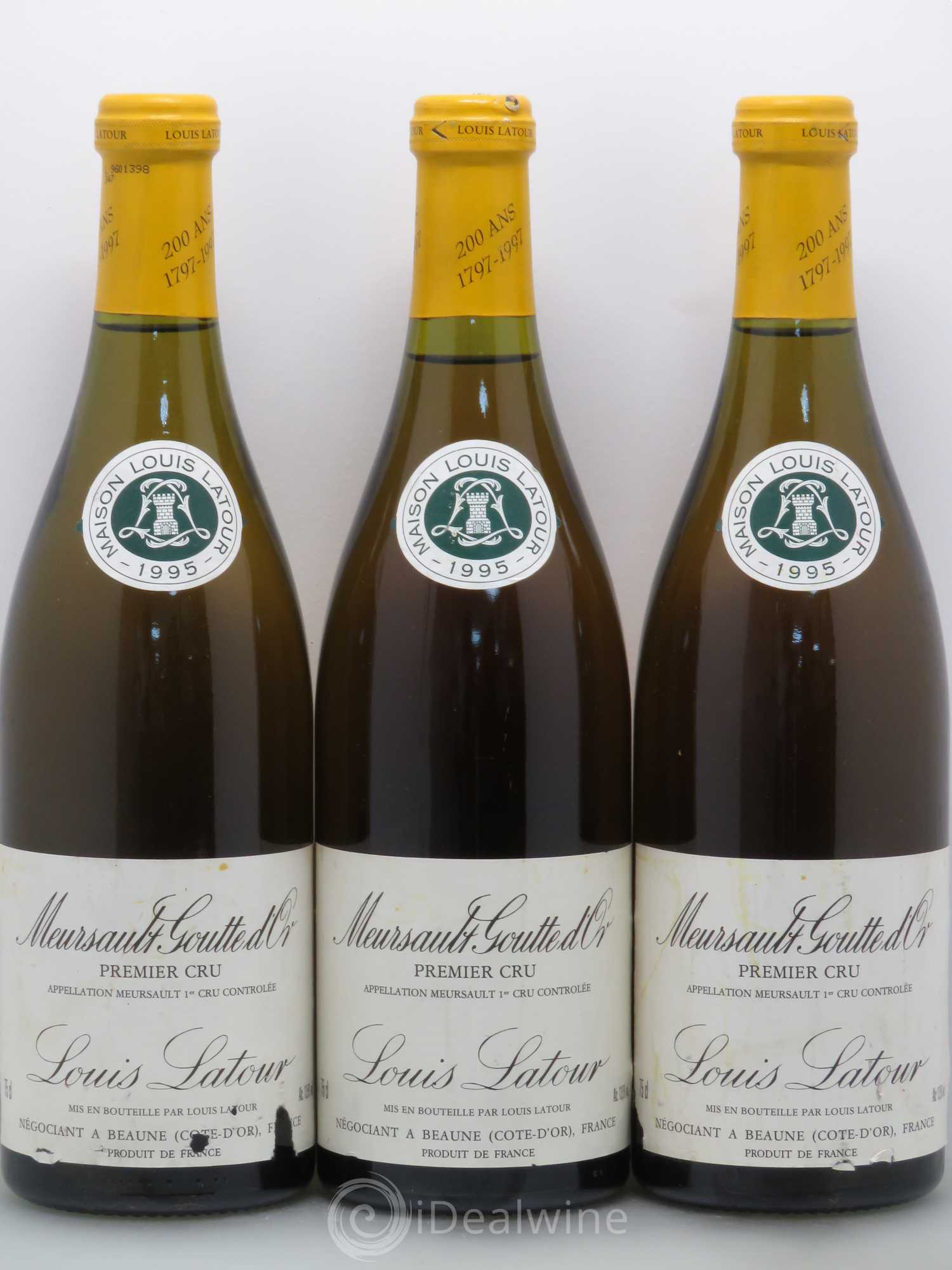 Meursault 1er Cru Goutte d'or Louis Latour 1995 - Lot de 3 bouteilles - 0