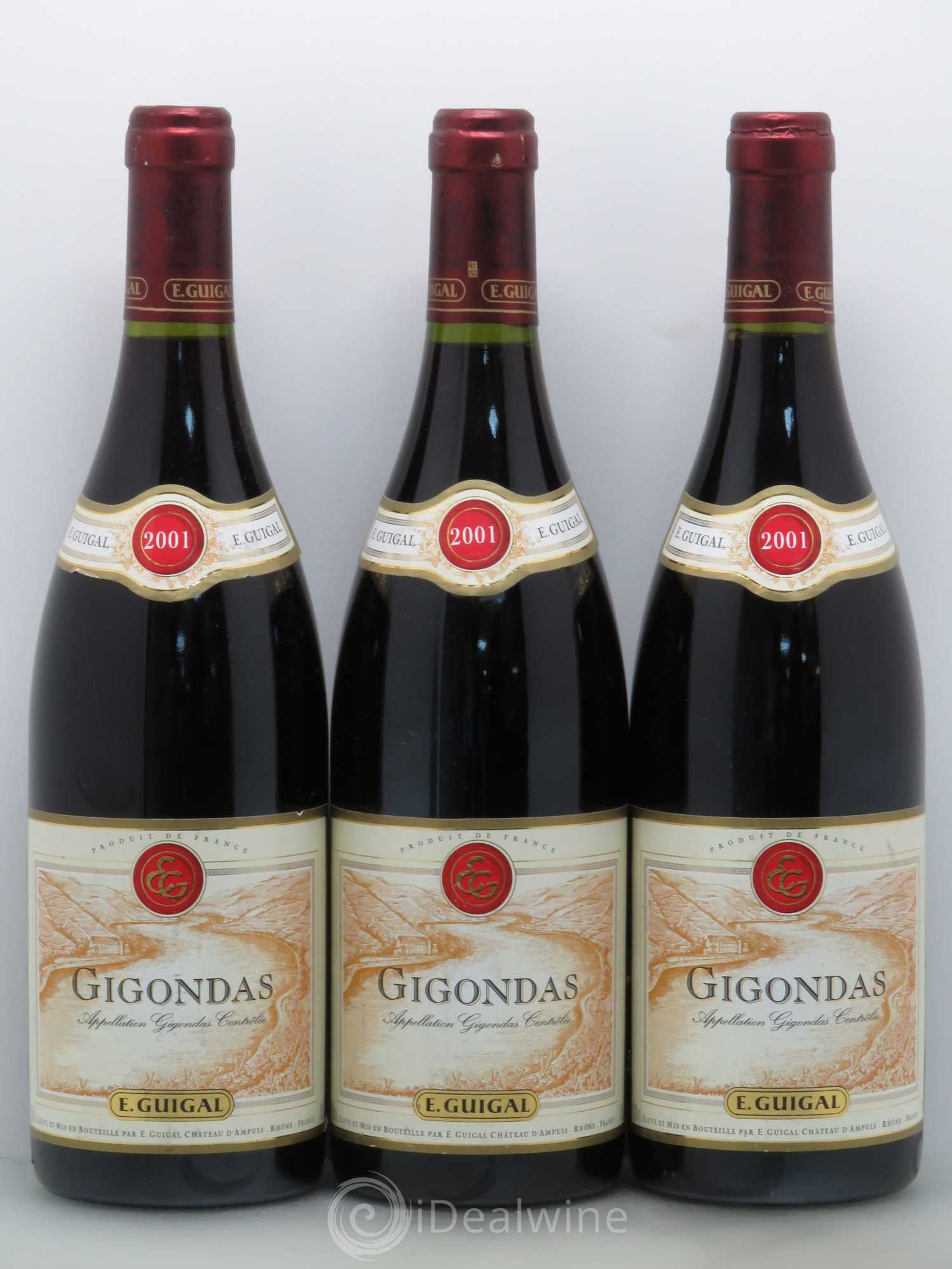 Gigondas Guigal 2001 - Lot de 3 bouteilles - 0