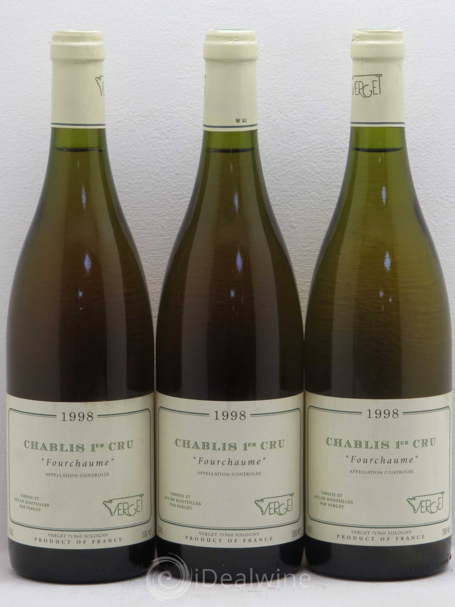 Chablis 1er Cru Verget 1998 - Lot de 3 bouteilles - 0