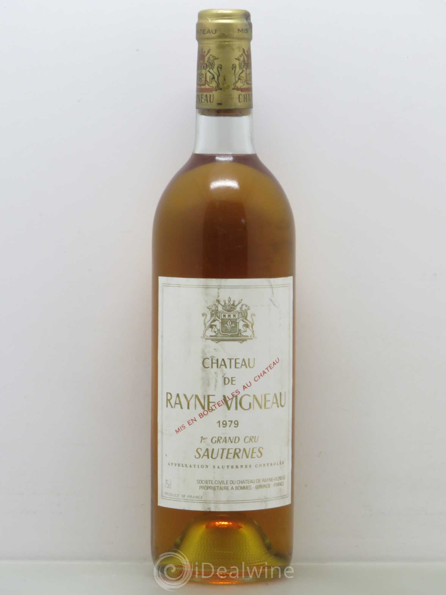 Château de Rayne Vigneau 1er Grand Cru Classé (senza prezzo di riserva) 1979 - Lotto di 1 bottiglia - 0