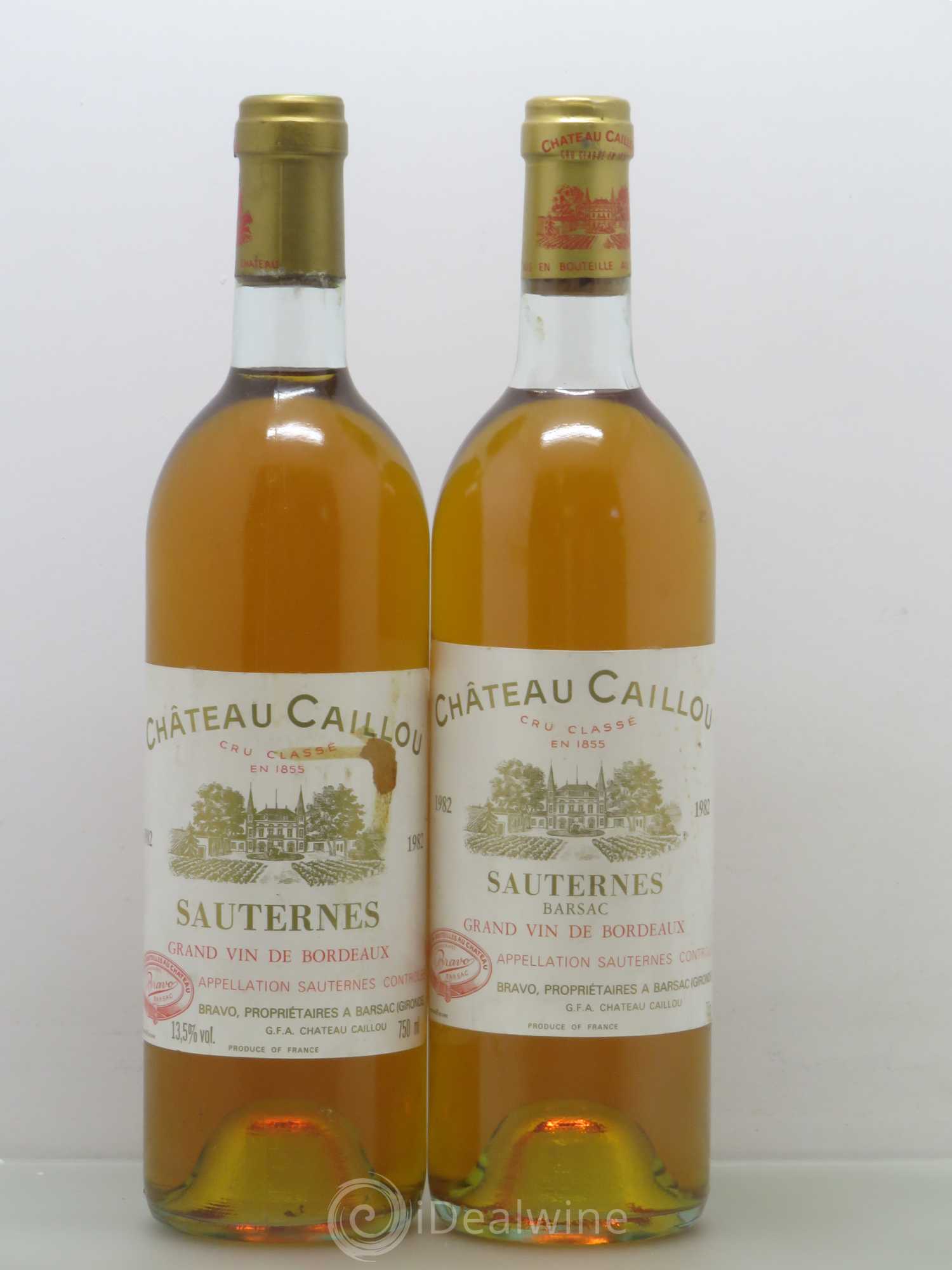 Château du Caillou (sans prix de réserve) 1982 - Lot de 2 bouteilles - 0