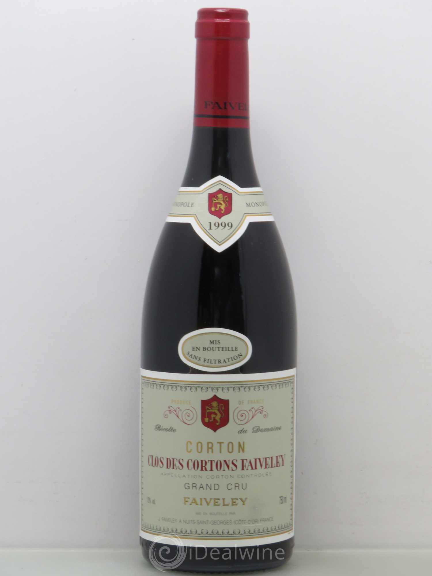 Corton Grand Cru Clos des Cortons Faiveley (sans prix de réserve) 1999 - Lot de 1 bouteille - 0