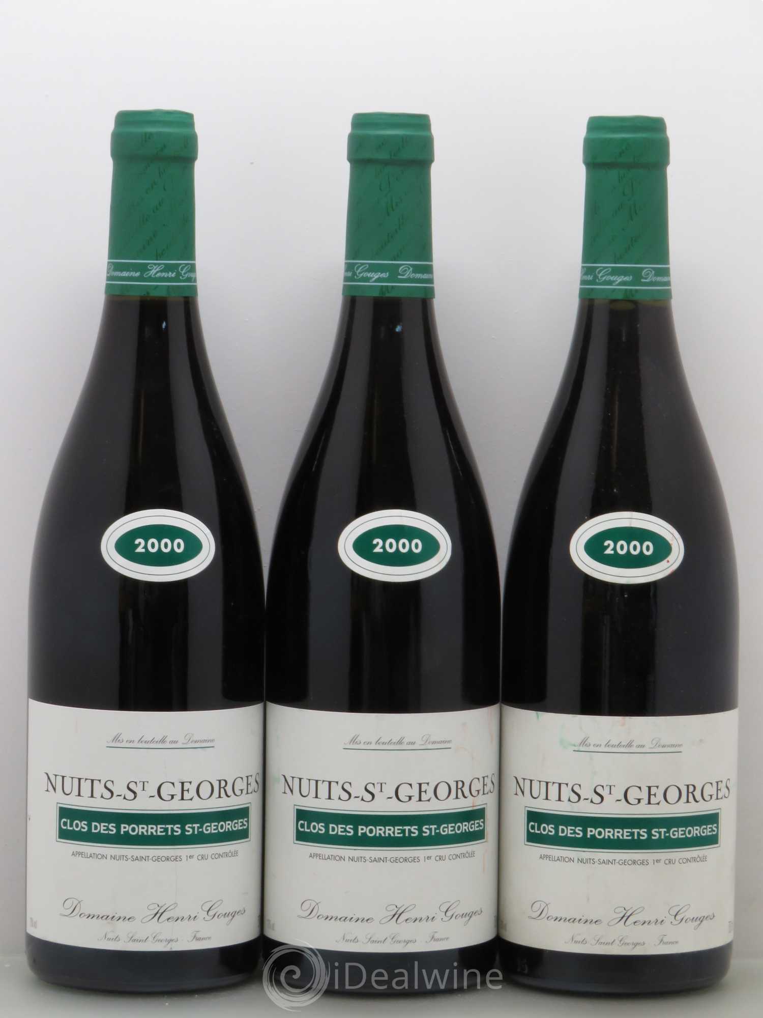 Nuits-Saint-Georges 1er Cru Clos des Porrets St Georges Henri Gouges (sans prix de réserve) 2000 - Lot de 3 bouteilles - 0