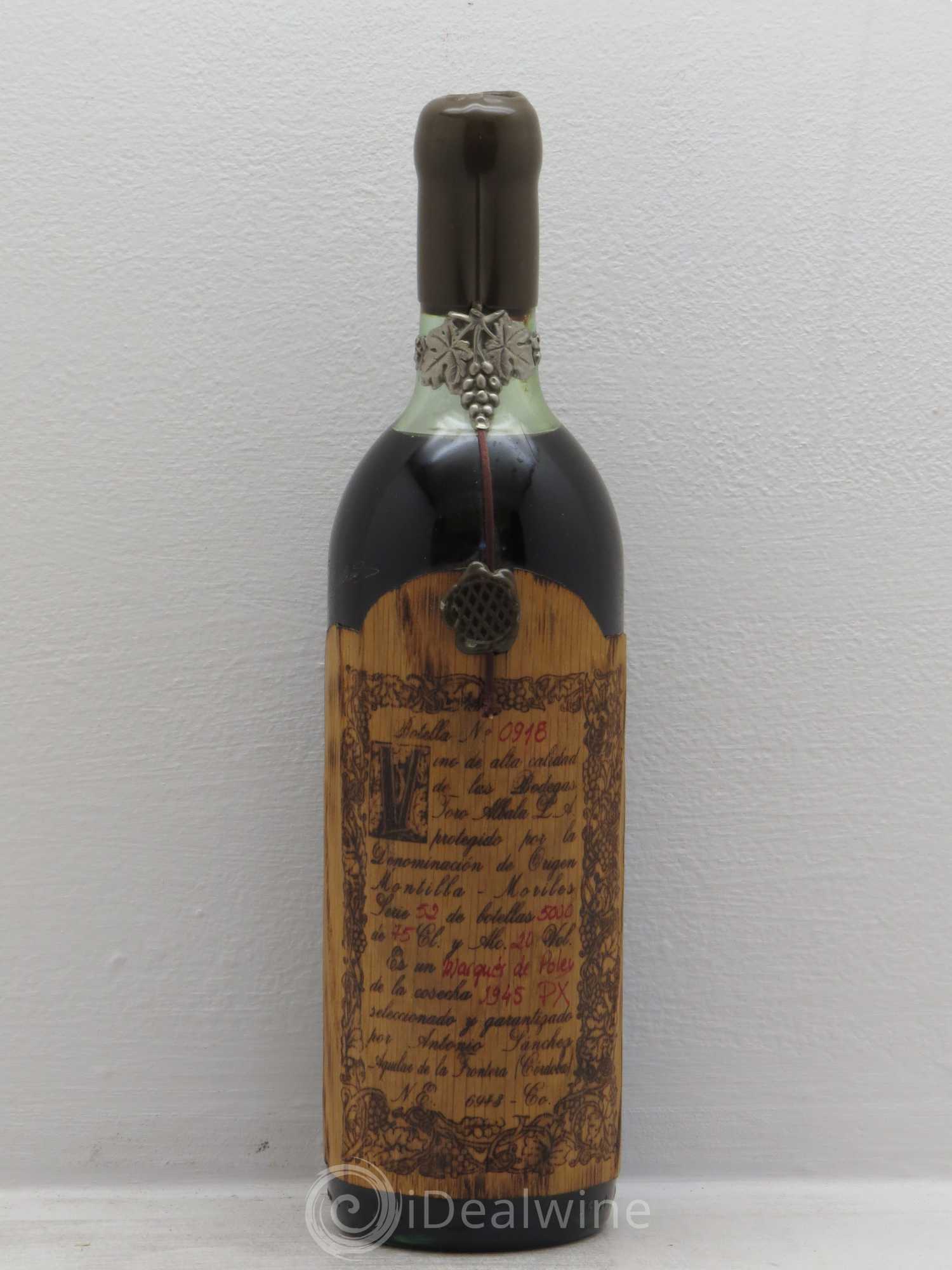 Espagne Montilla moriles Ps marques de poley bodega toro albala 1945 - Posten von 1 Flasche - 0