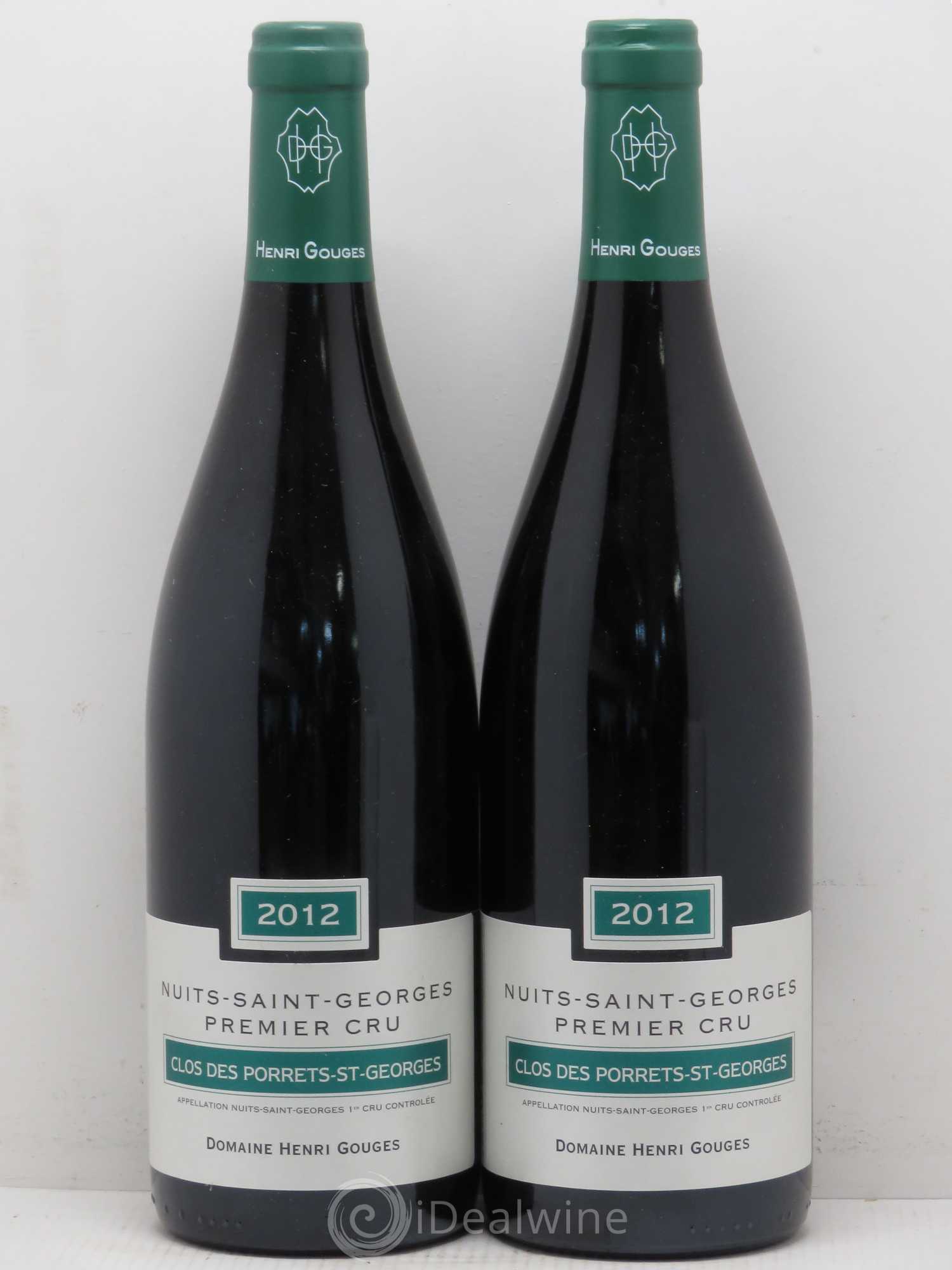 Nuits-Saint-Georges 1er Cru Clos des Porrets St Georges Henri Gouges (sans prix de réserve) 2012 - Lot de 2 bouteilles - 0