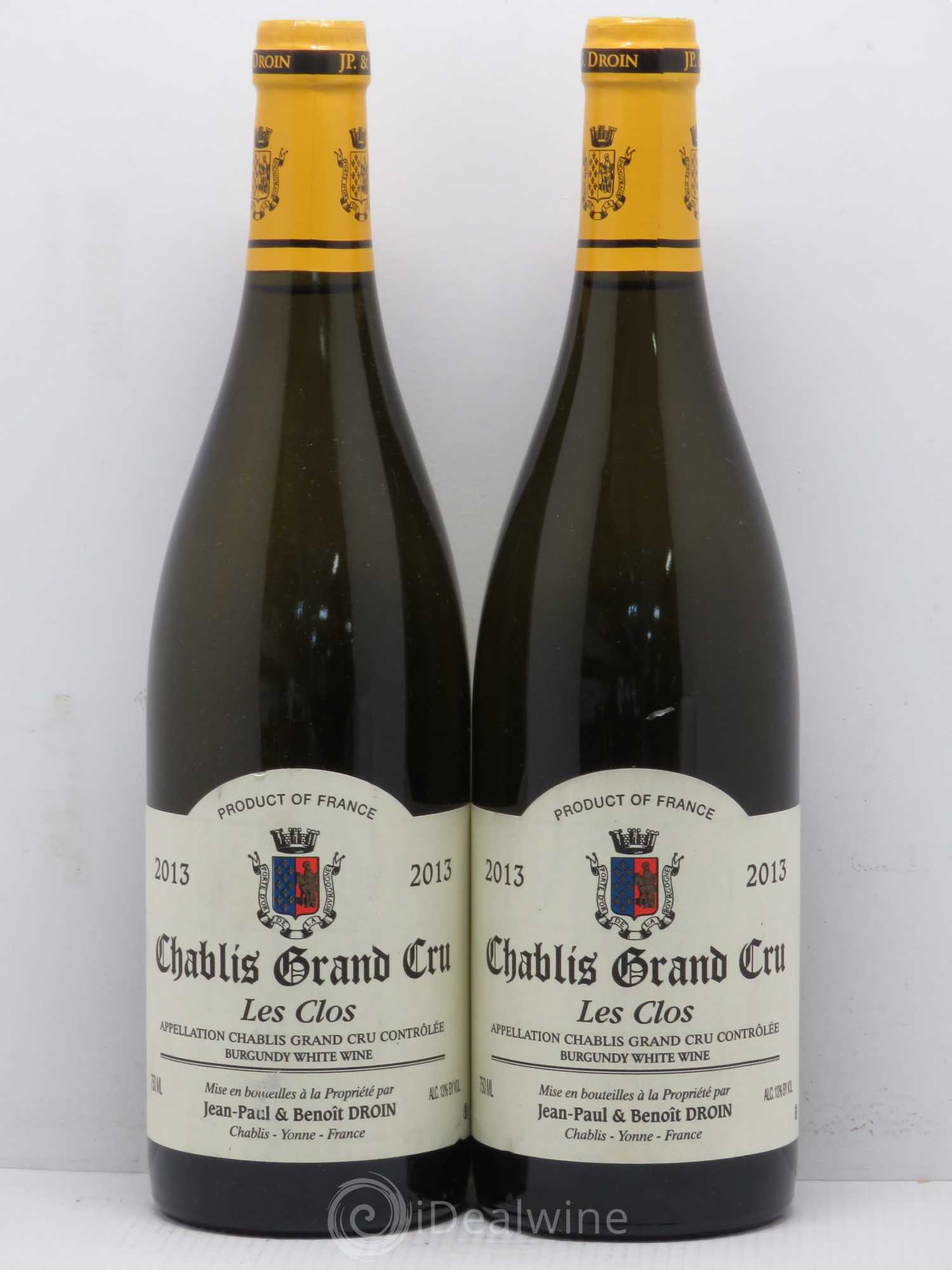 Chablis Grand Cru Les Clos Jean-Paul & Benoît Droin (Domaine) 2013 - Lot de 2 bouteilles - 0