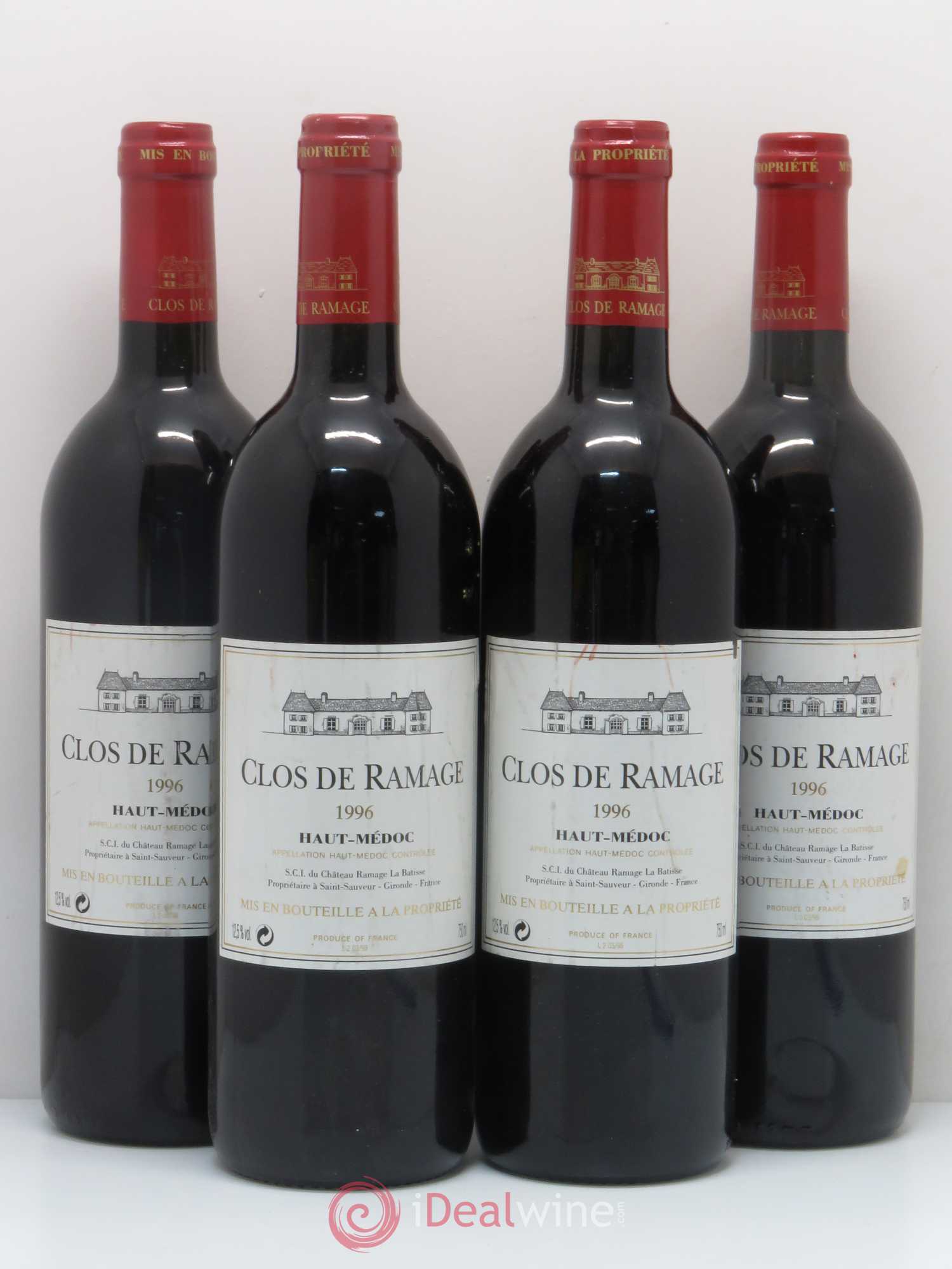 Haut Médoc Clos de Ramage (sans prix de réserve) 1996 - Posten von 4 Flaschen - 0