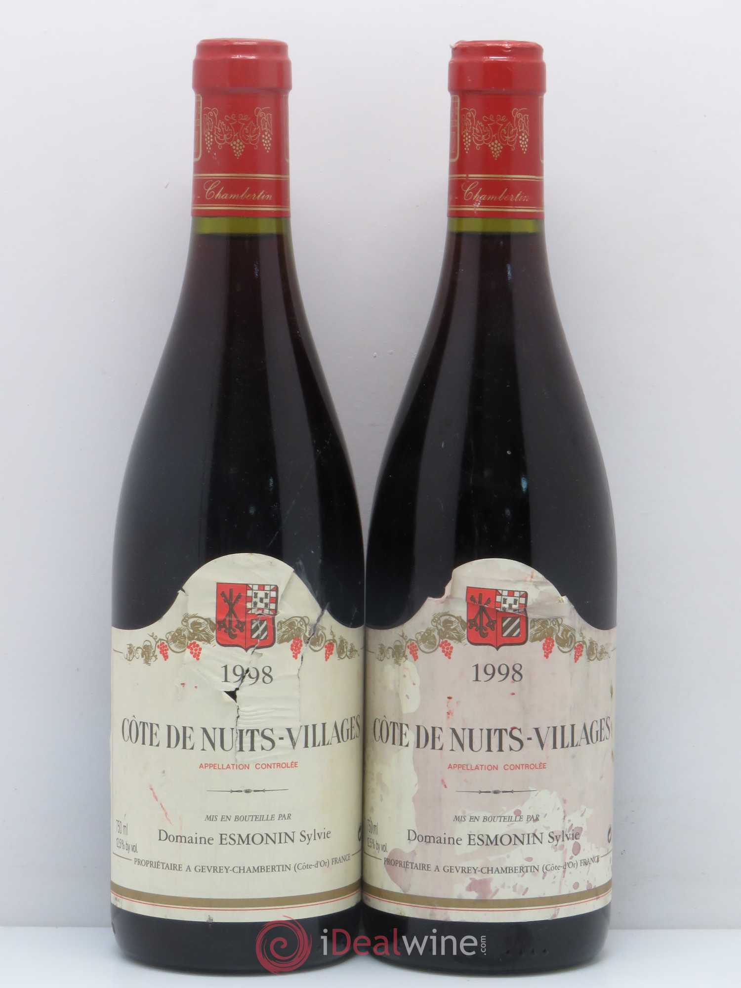 Côte de Nuits-Villages Sylvie Esmonin (sans prix de réserve) 1998 - Posten von 2 Flaschen - 0