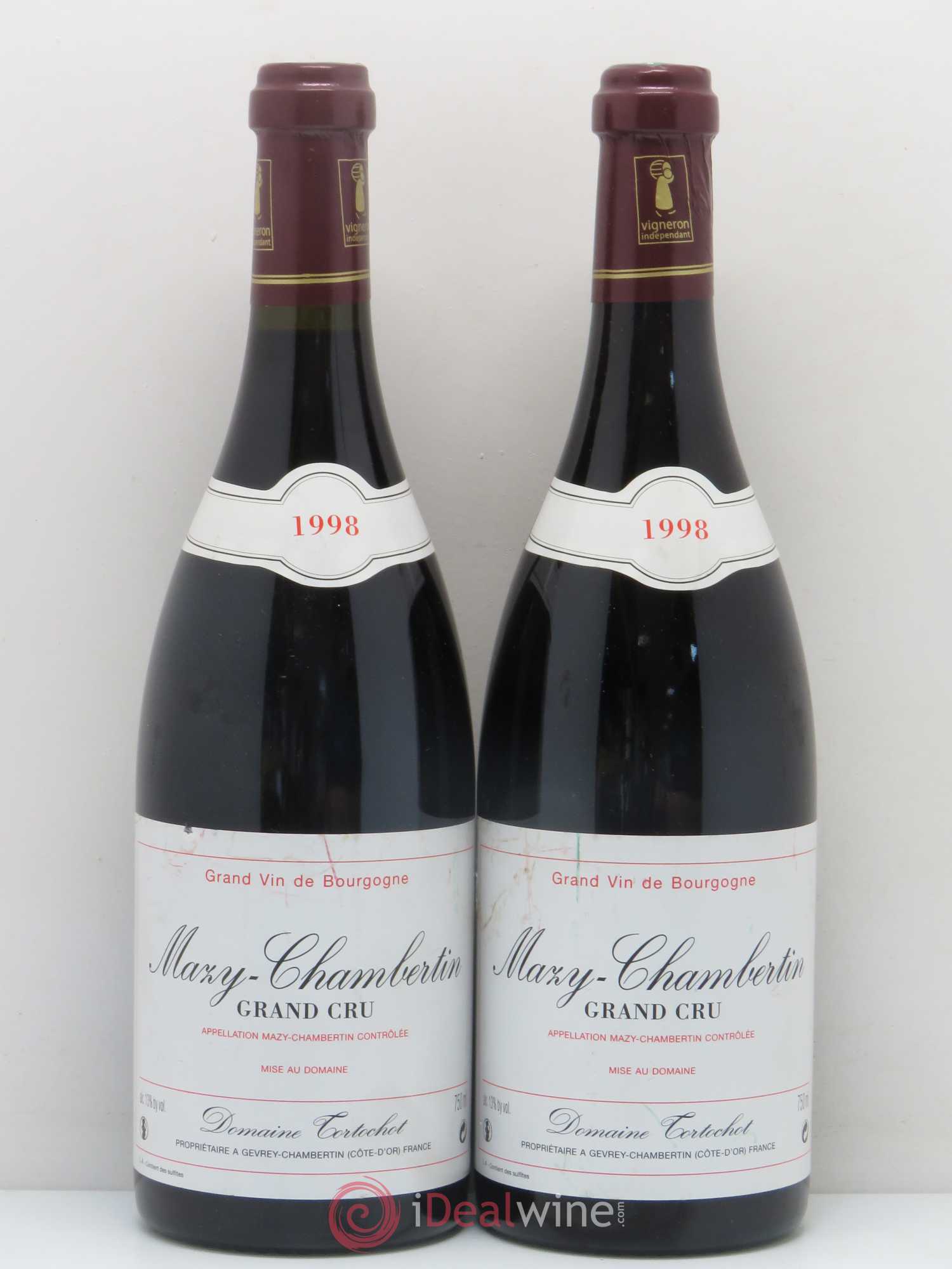 Mazis-Chambertin Grand Cru Domaine Tortochot (sans prix de réserve) 1998 - Lot de 2 bouteilles - 0