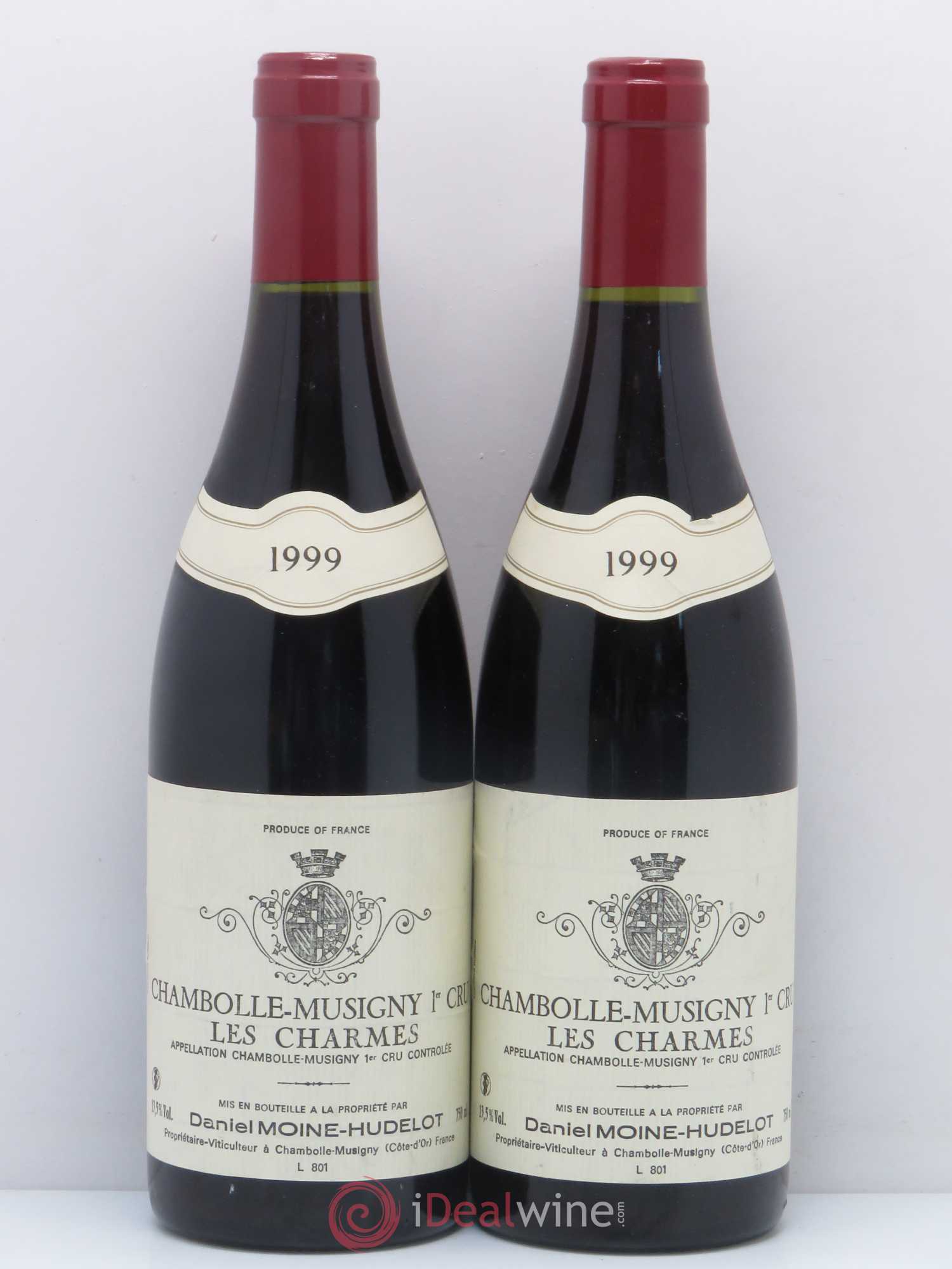 Chambolle-Musigny 1er Cru Domaine Moine Hudelot (sans prix de réserve) 1999 - Posten von 2 Flaschen - 0