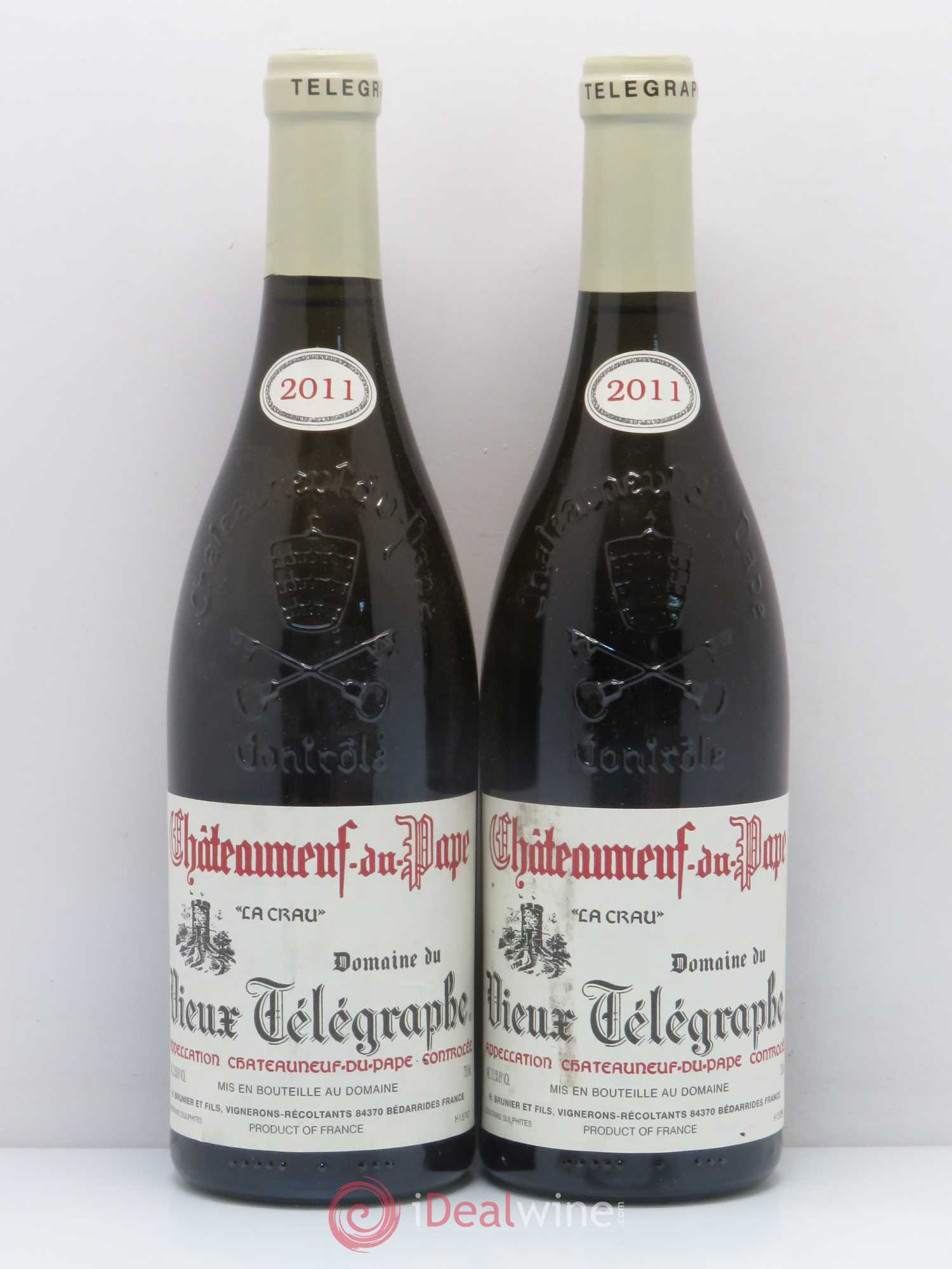 Châteauneuf-du-Pape Vieux Télégraphe (Domaine du) Vignobles Brunier (sans prix de réserve) 2011 - Lot de 2 bouteilles - 0