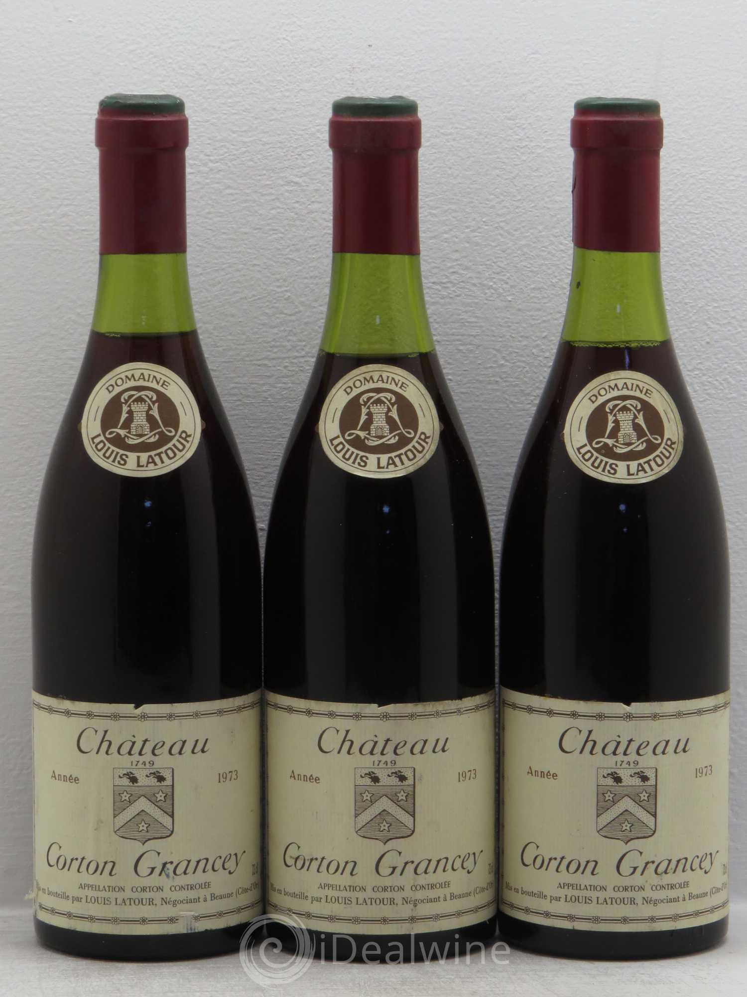 Corton Grand Cru Château Corton Grancey Louis Latour 1973 - Lot de 3 bouteilles - 0