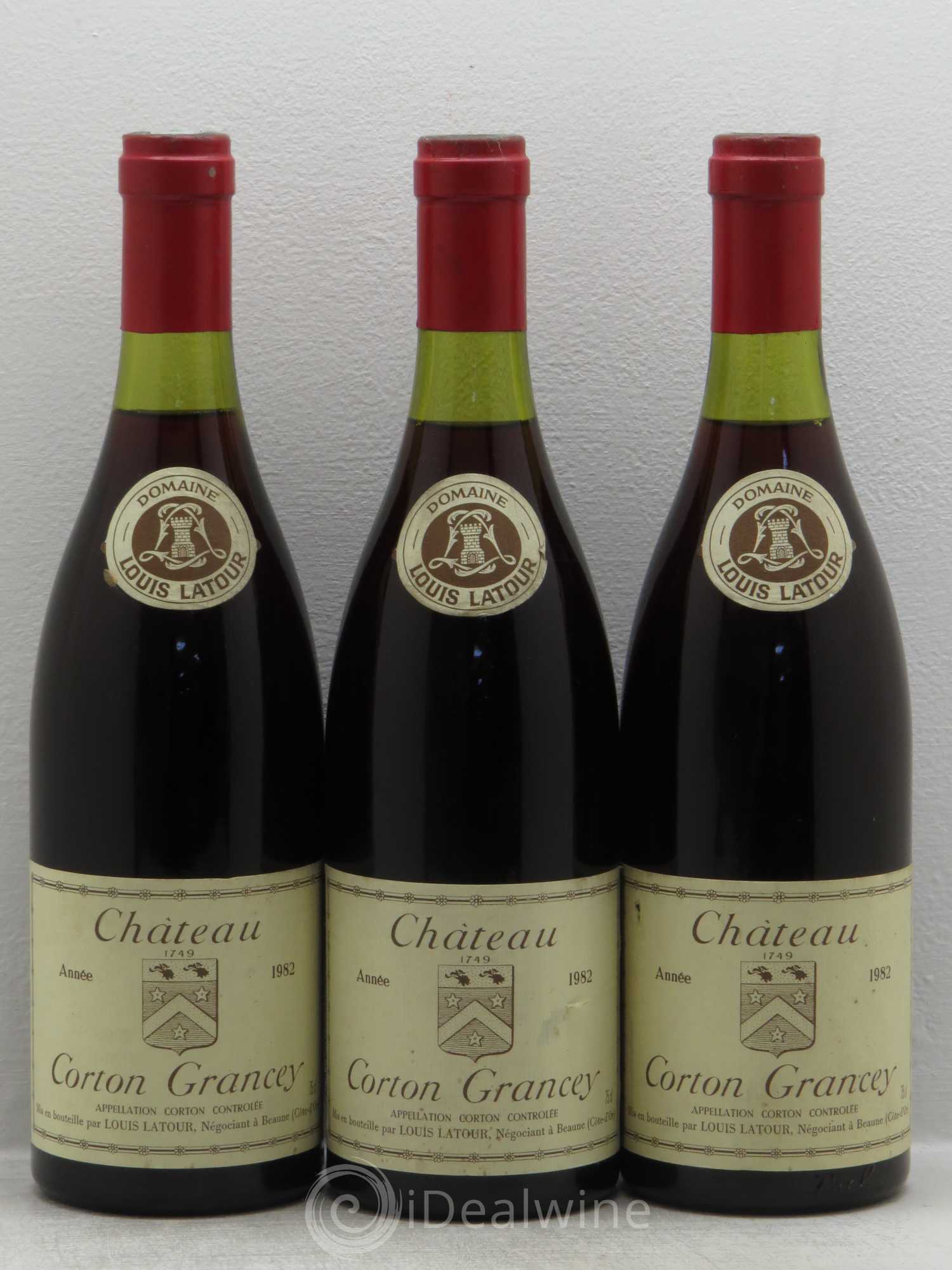 Corton Grand Cru Château Corton Grancey Louis Latour 1982 - Lot de 3 bouteilles - 0