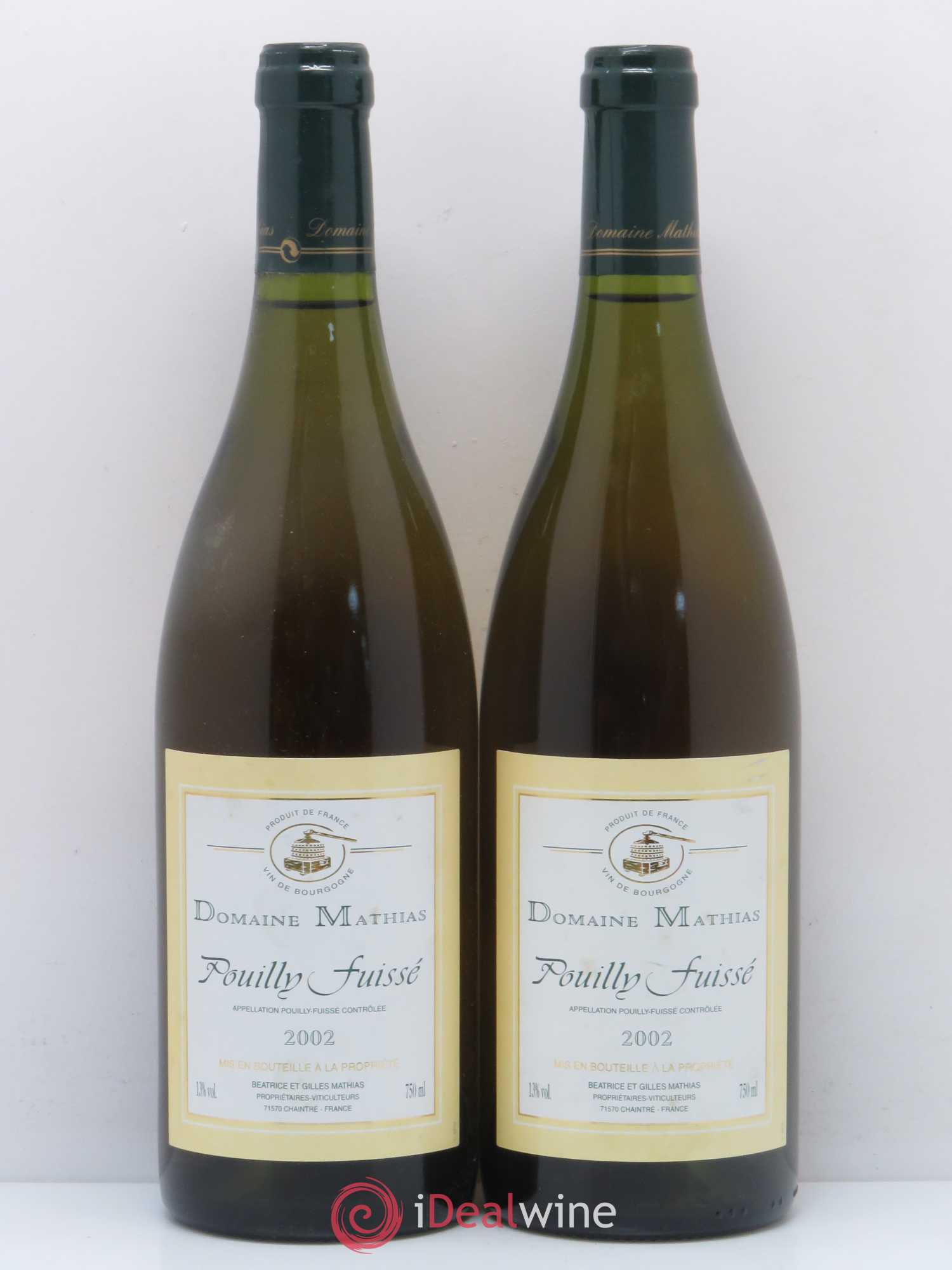 Pouilly-Fuissé Domaine Mathias (sans prix de réserve) 2002 - Posten von 2 Flaschen - 0