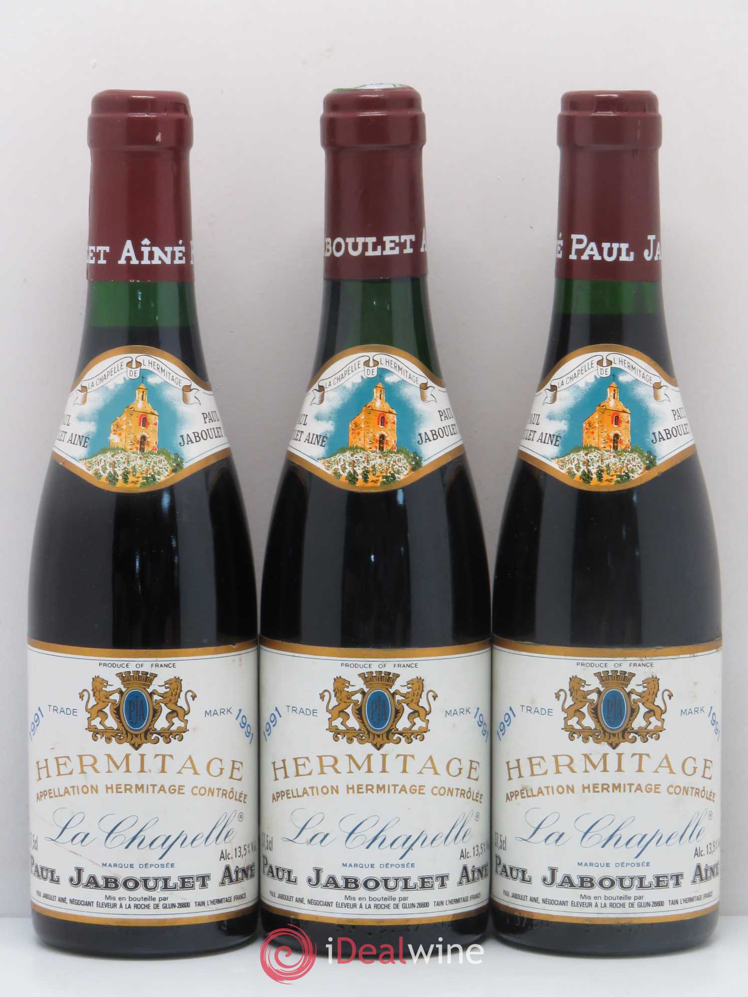 Hermitage La Chapelle Paul Jaboulet Ainé 1991 - Lot de 3 demi bouteilles - 0