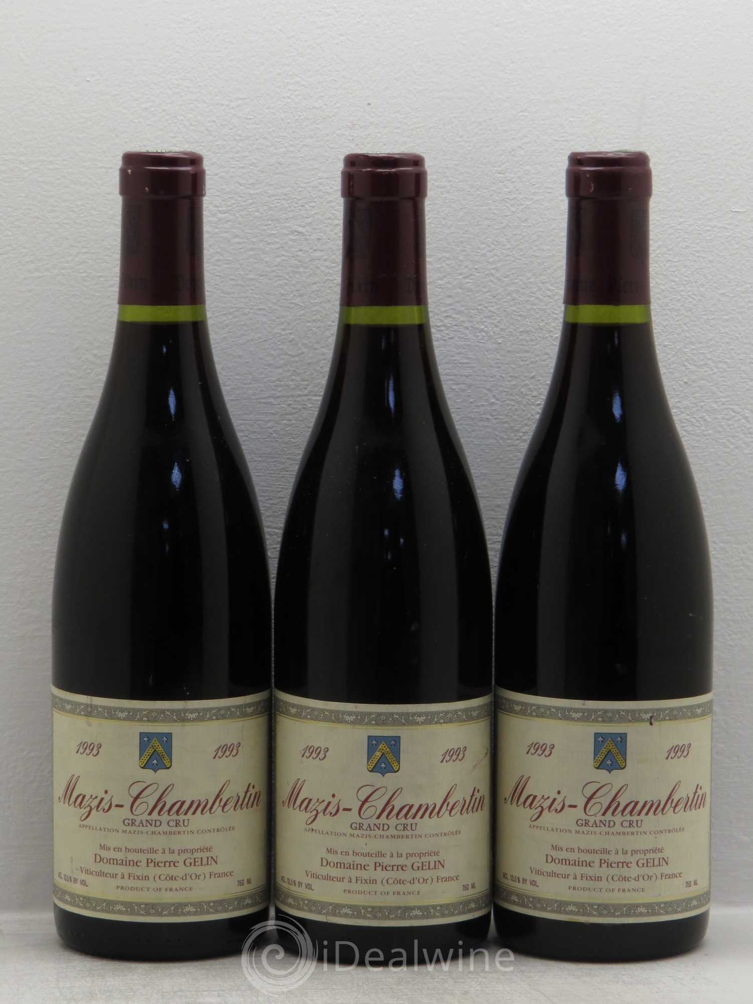 Mazis-Chambertin Grand Cru domaine gelin 1993 - Posten von 3 Flaschen - 0